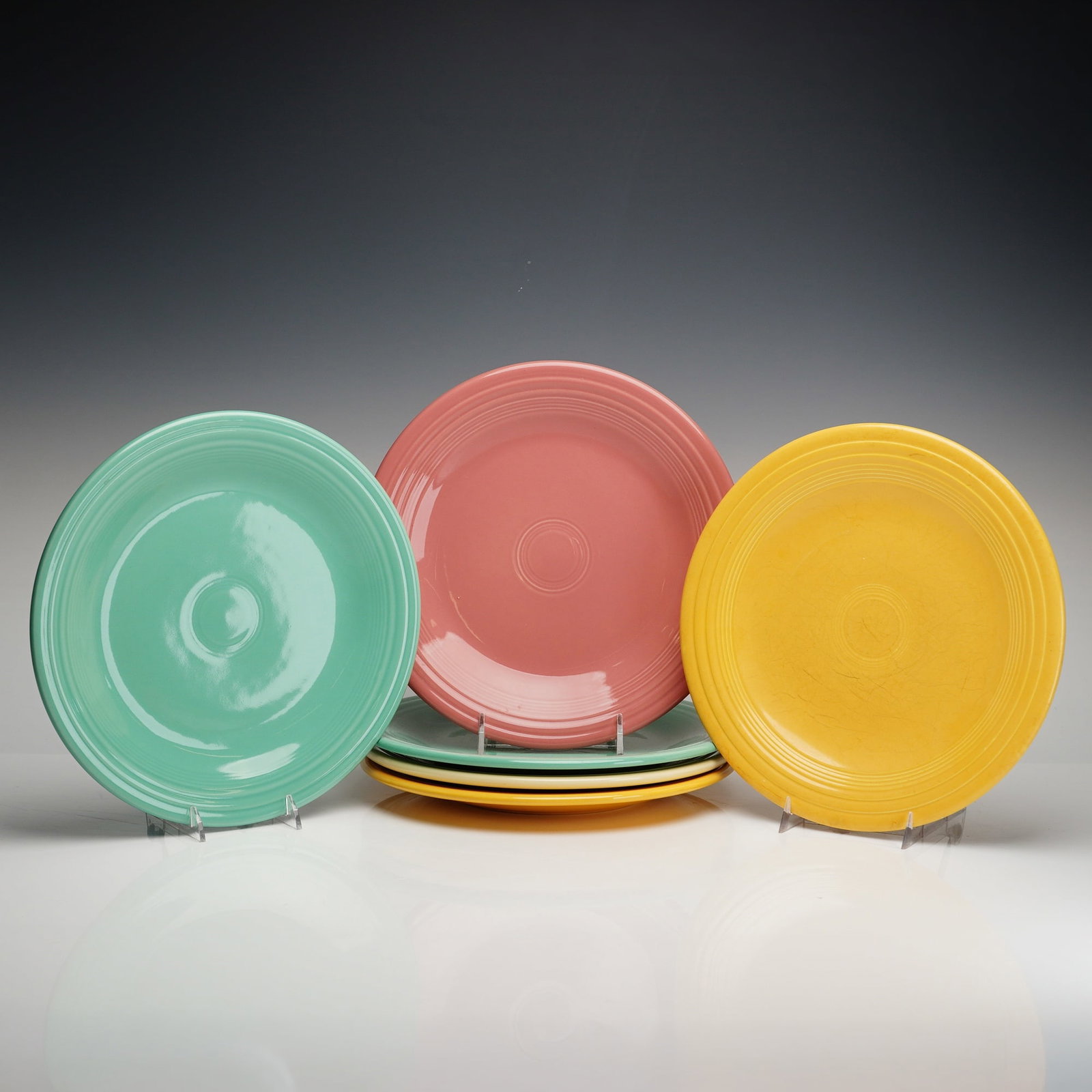 6pc Homer Laughlin, Fiesta, Multicolor Dinner Plates (1 of 3)