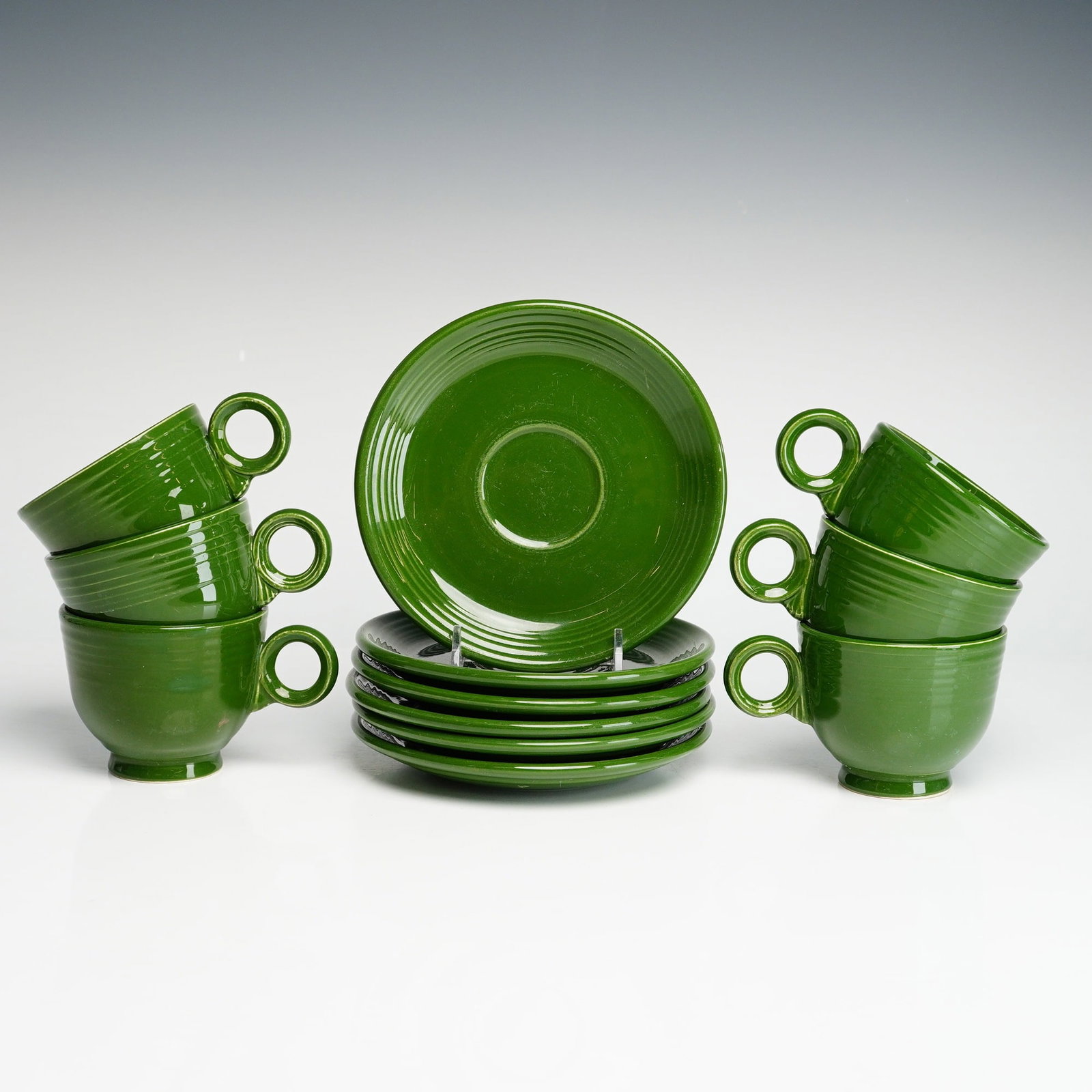 12pc Fiesta Forest Green Cups and Saucers Set (1 of 3)