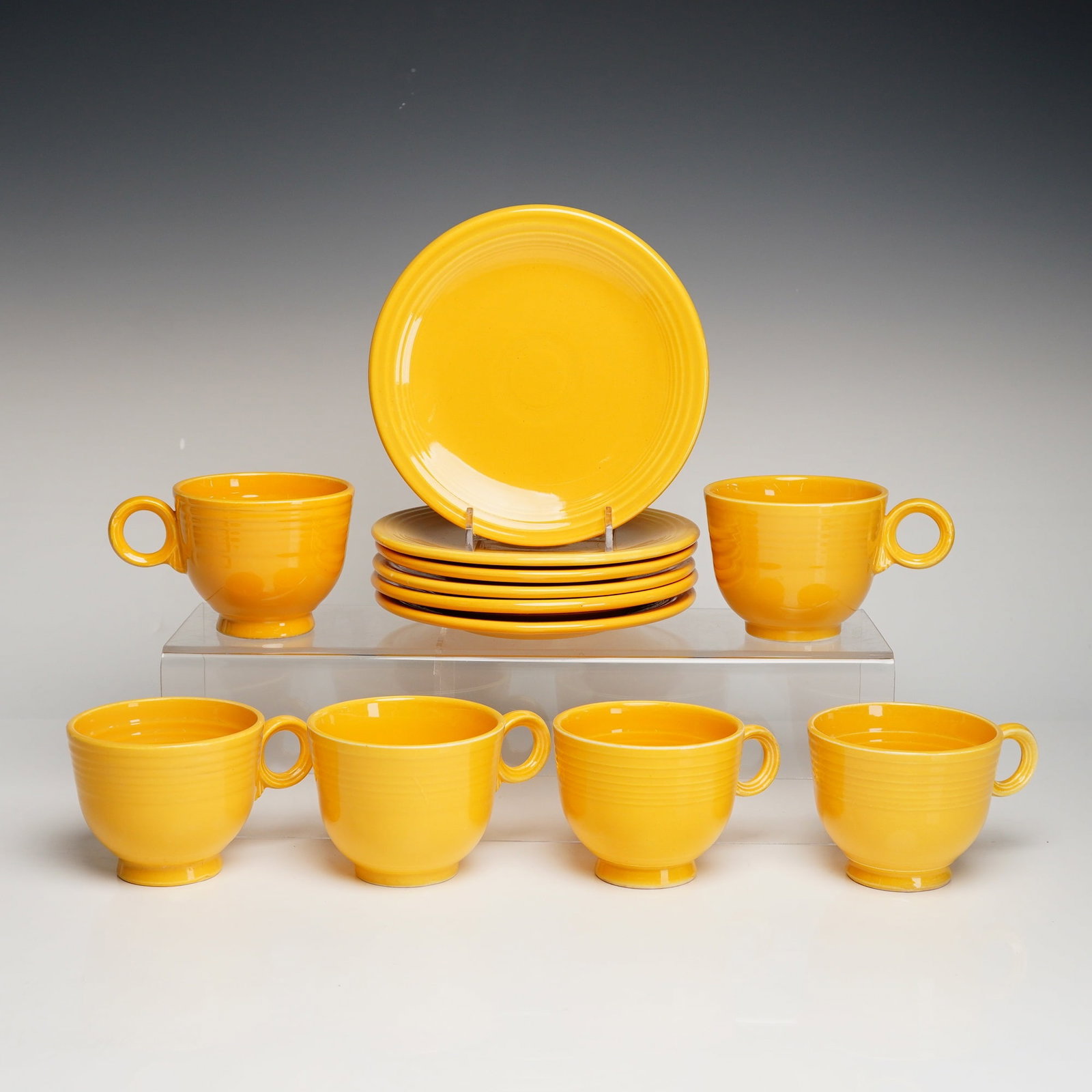 12pc Homer Laughlin, Fiesta, Daffodil Yellow Cups and Saucers Set (1 of 3)