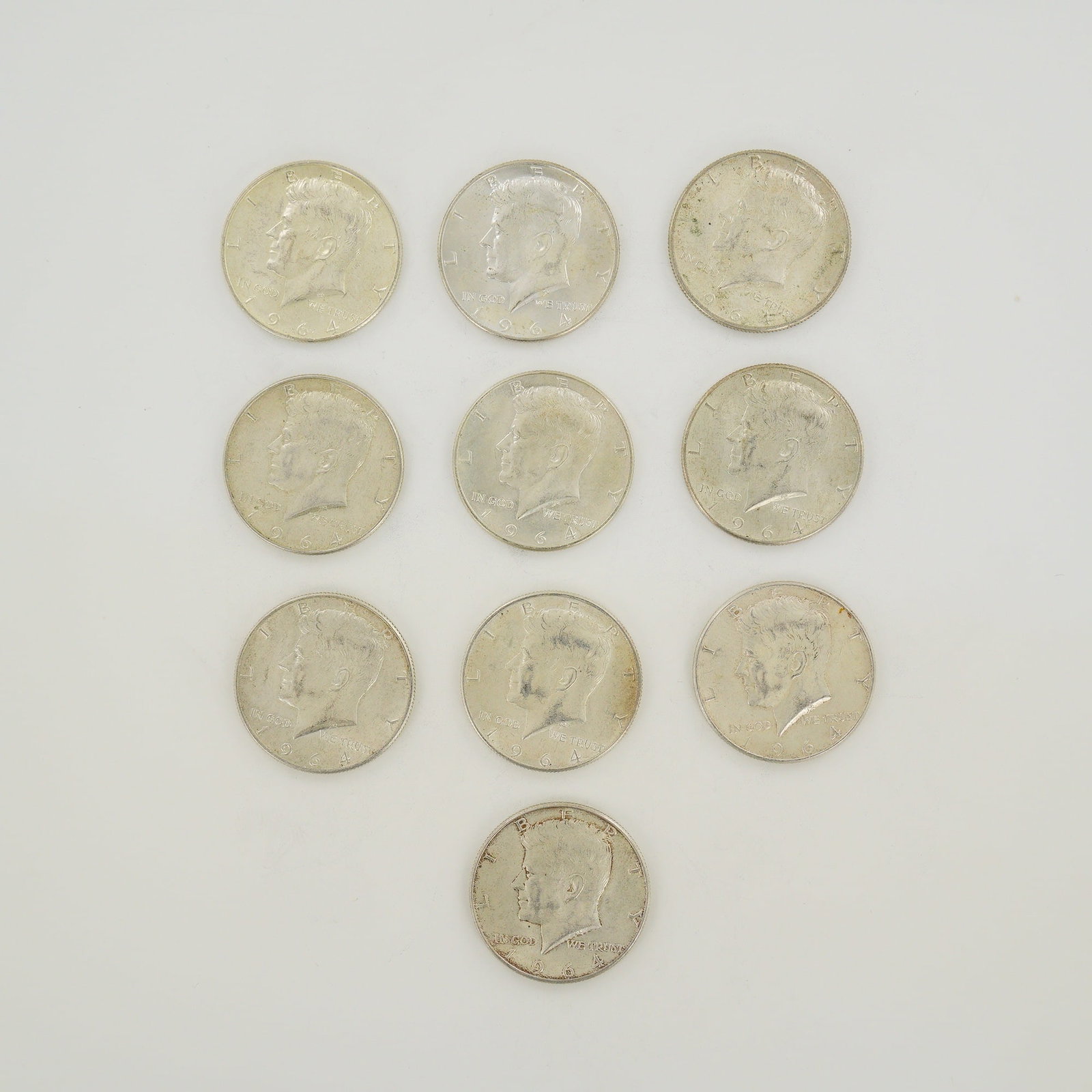 A Collection of US 1964 Kennedy Half Dollars, $5.00 Face Value (1 of 2)