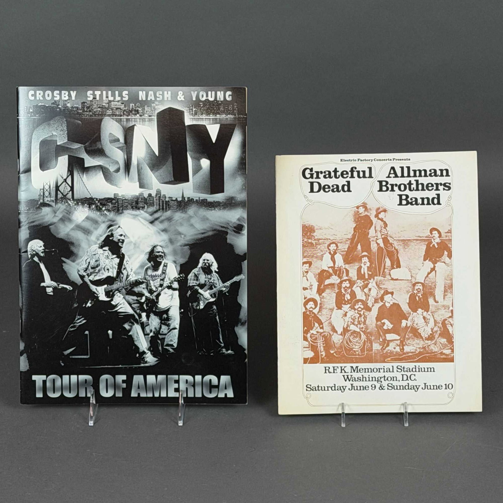 Lot of Two Rock Music Tour Programs, 1973 Grateful Dead and Allman Brothers Band and 2002 Crosby (1 of 3)