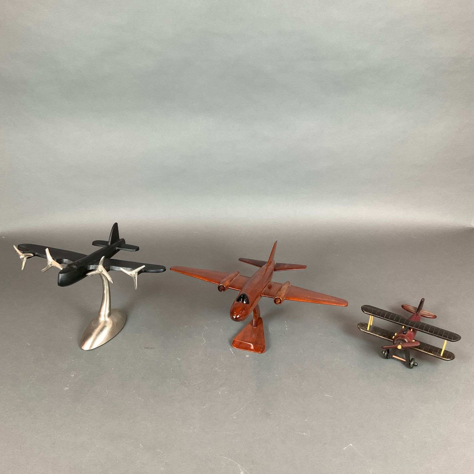 3pc Wooden and Metal Model Airplanes (1 of 3)