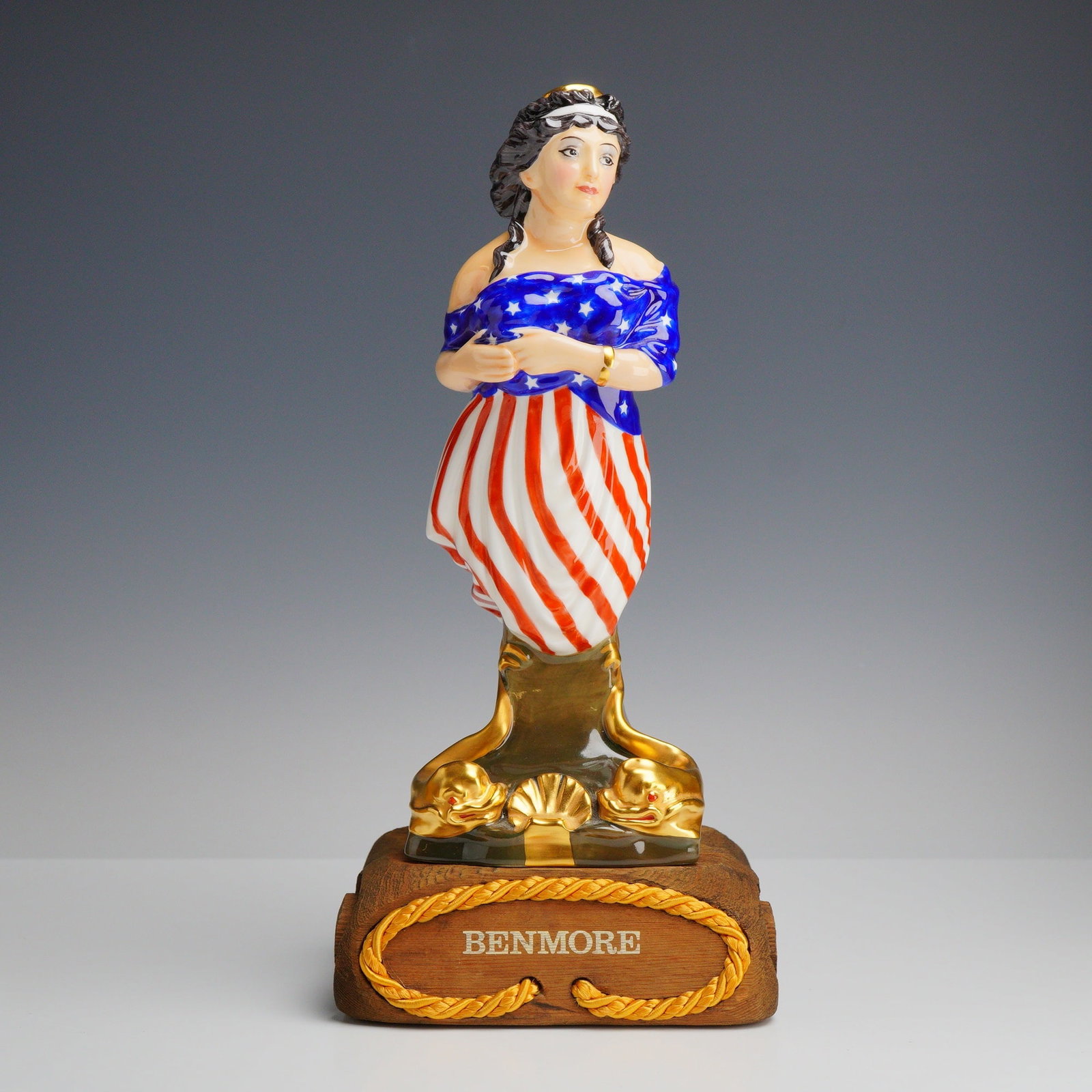 Royal Doulton Ships Figureheads Benmore Limited Edition Figurine HN 2909: This lot features a limited edition Royal Doulton porcelain figurine from the Ships Figureheads series, titled Benmore. Produced in 1980, this model (HN 2909) depicts the figurehead of the iron