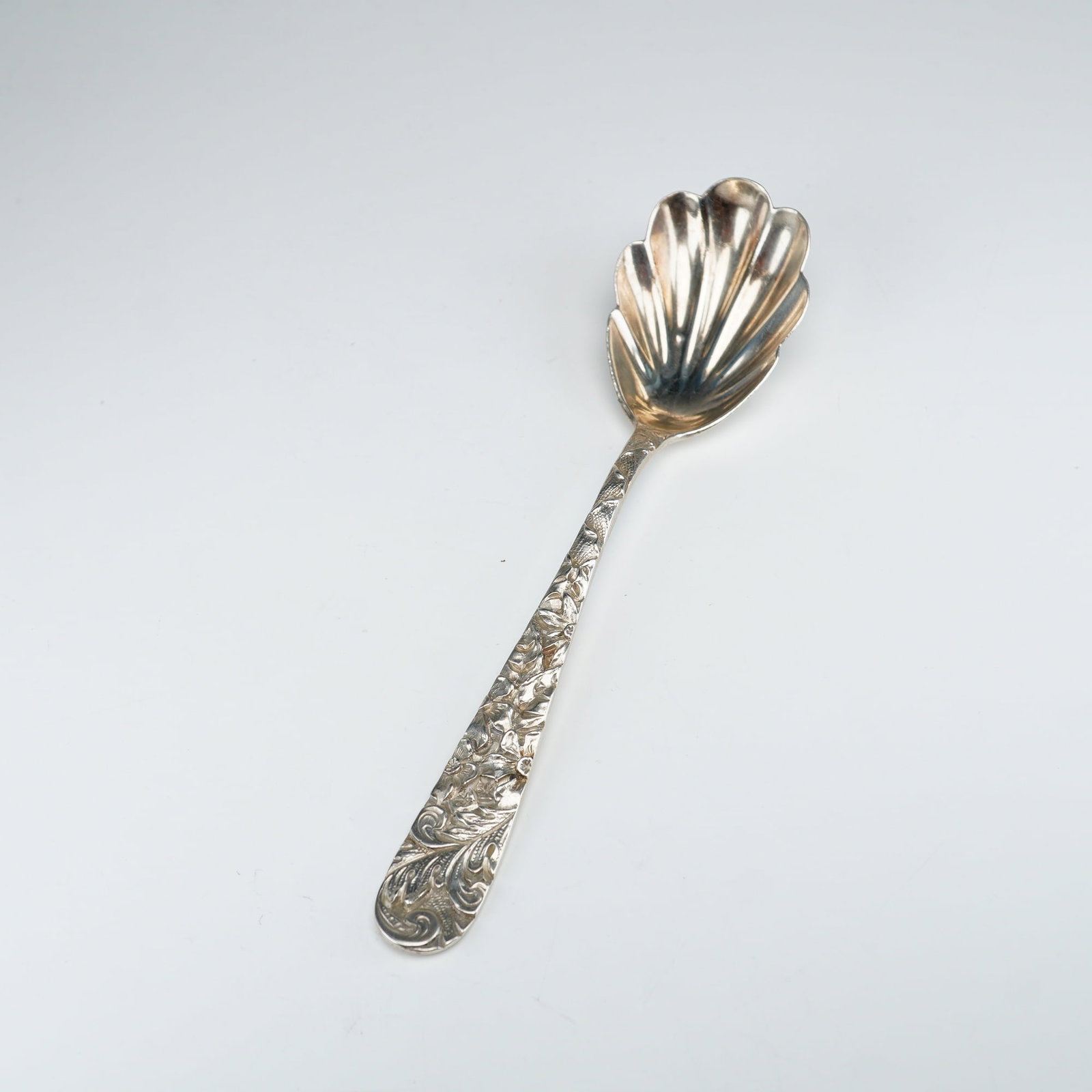 Jacobi & Jenkins Sterling Silver Repousse Shell Bowl Spoon (1 of 4)