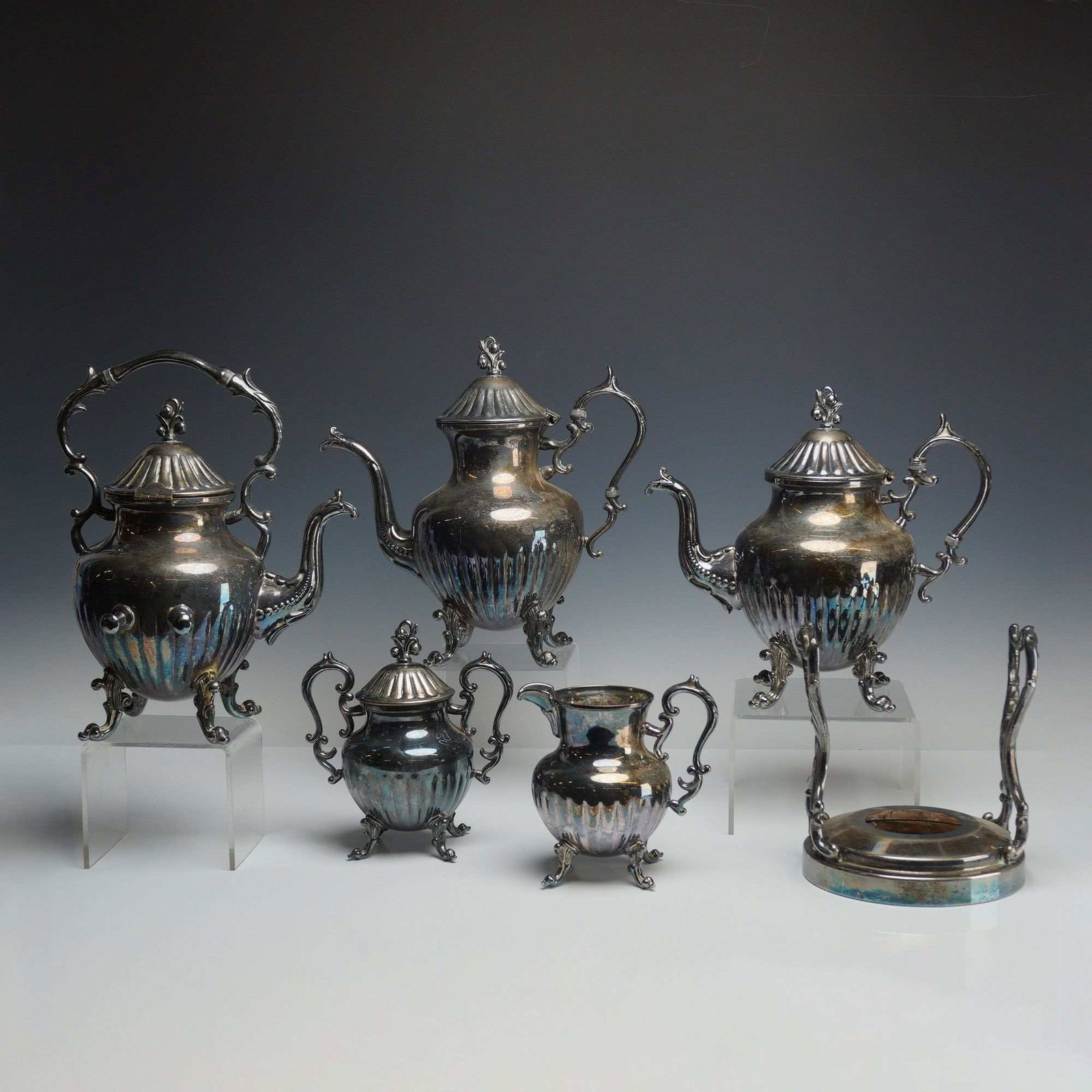 6pc Birmingham Silver Company Silver Plate Victorian Style Tea and Coffee Service (1 of 3)