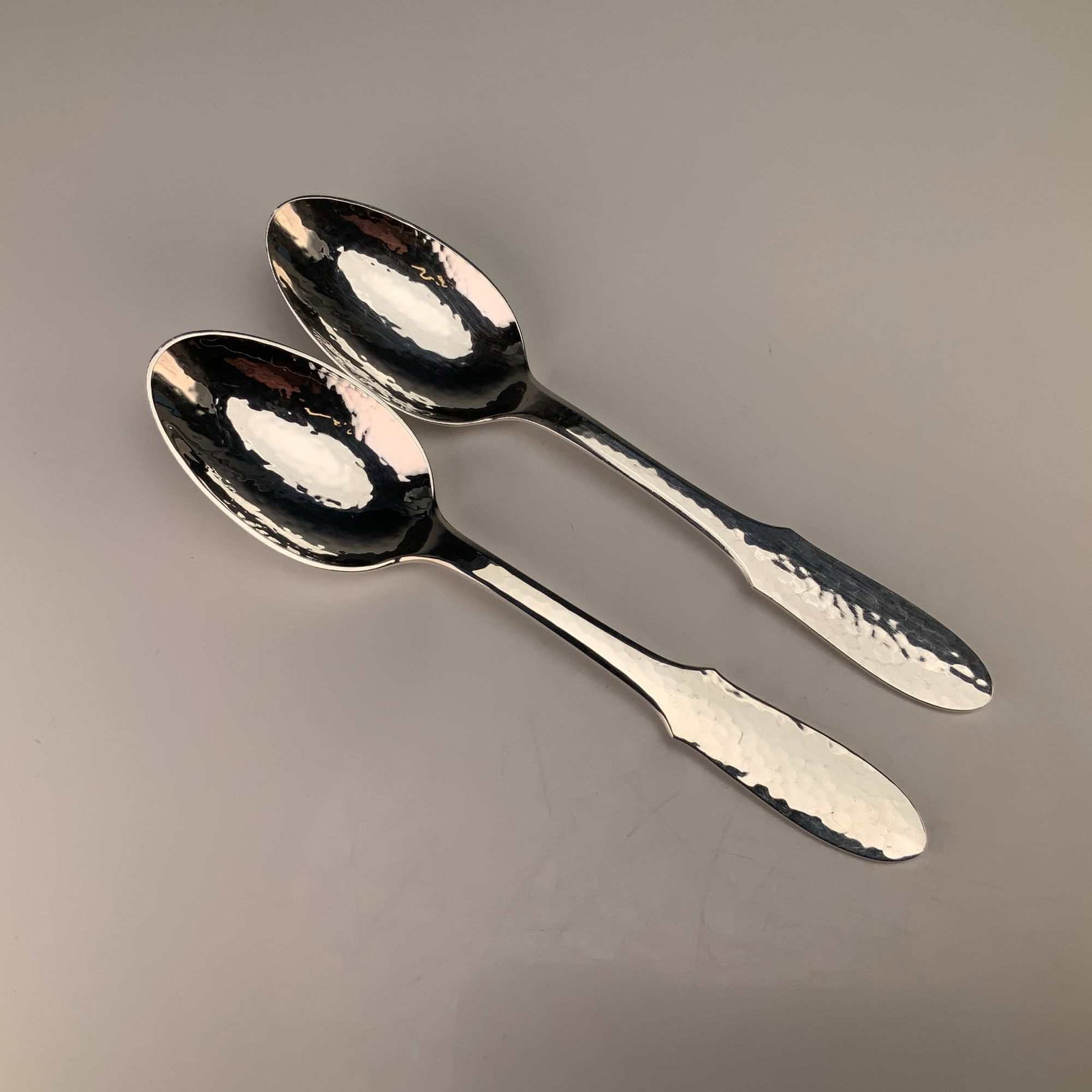 A Pair of Georg Jensen Denmark Mermaid Pattern Silverplate Teaspoons (1 of 3)