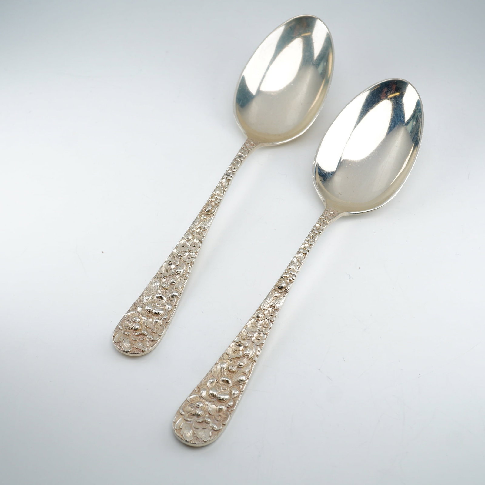2pc Kirk Stieff Sterling Silver Serving Spoons, Stieff Rose (1 of 4)