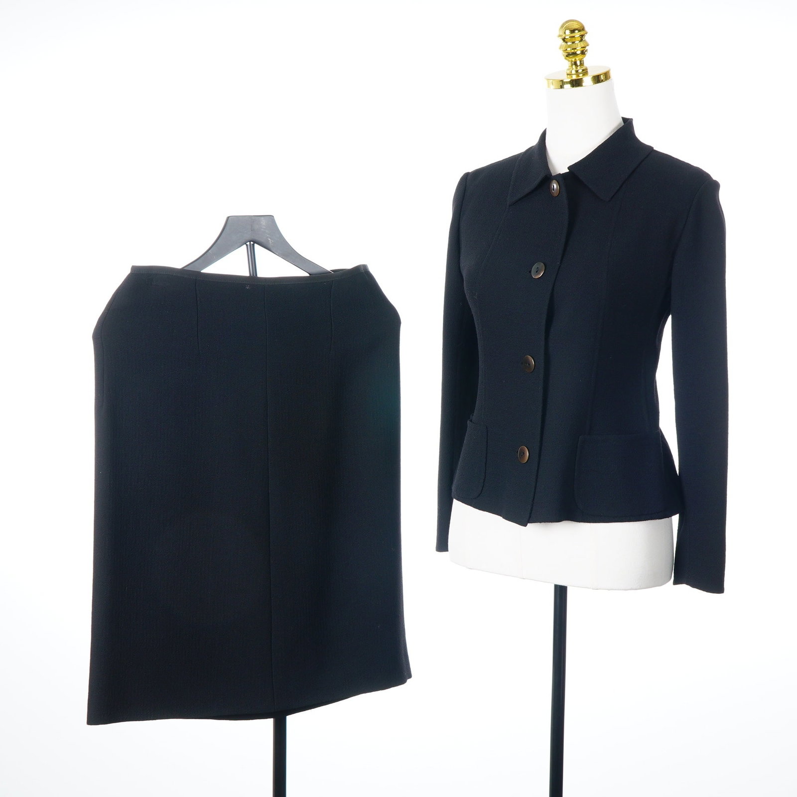 Oggi Miami Beach Black Wool Skirt Suit (1 of 5)
