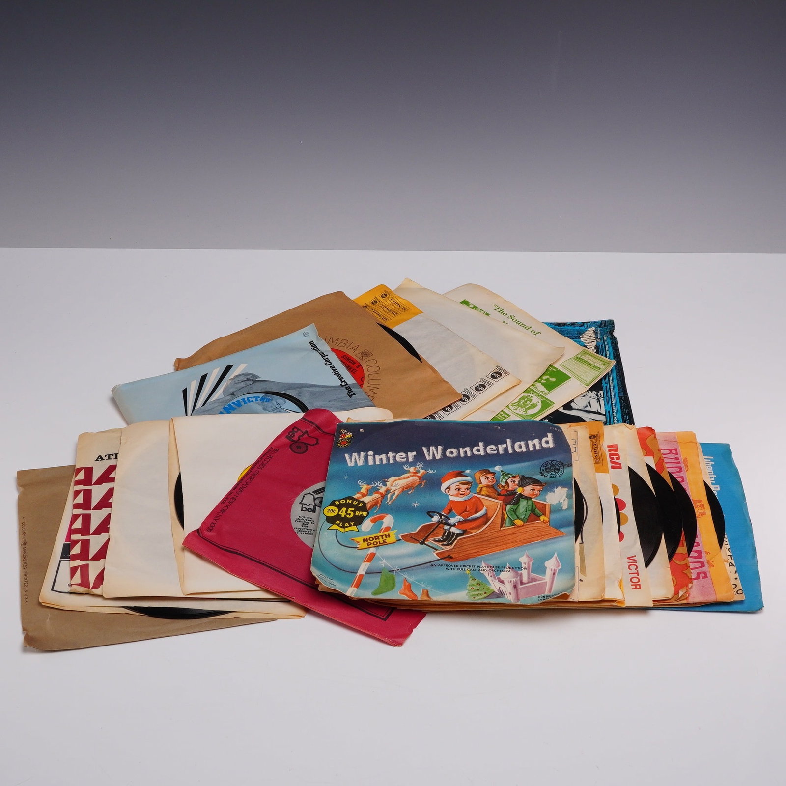 Set of 25 1960s-1970s 45 RPM Records Including Marvin Gaye, Simon and Garfunkel, and The Supremes (1 of 3)
