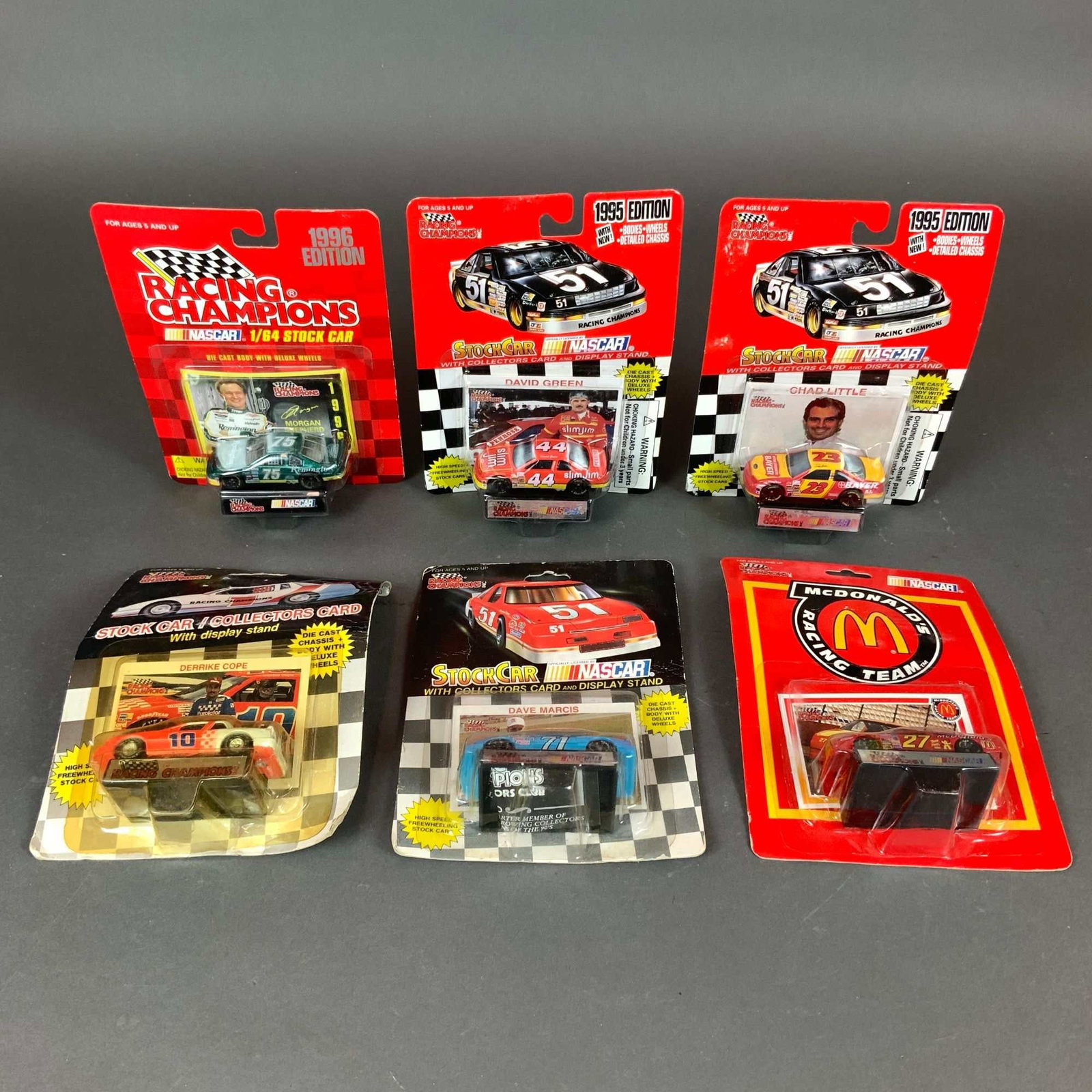 Six Racing Champions 1/64 NASCAR Die-Cast Stock Car Models (1 of 3)