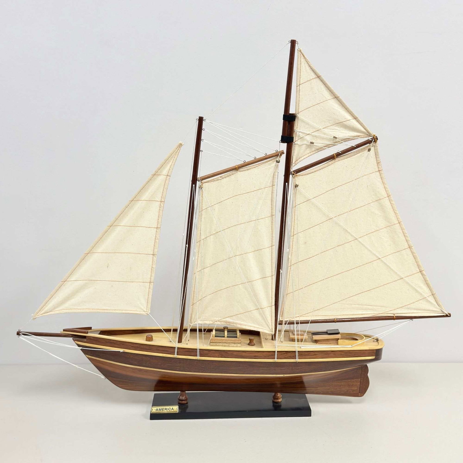 Handcrafted Wooden Scale Model of the Schooner Yacht America (1 of 5)
