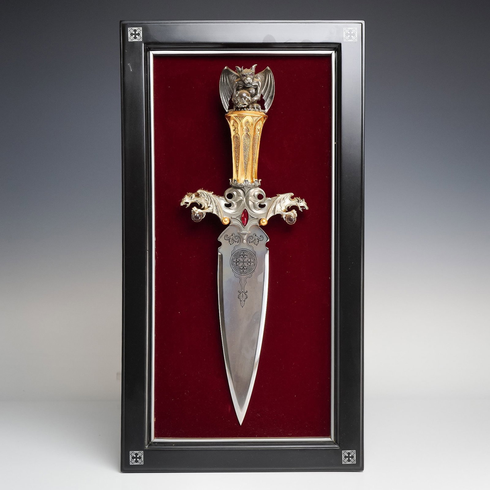 Contemporary Fantasy, Guardian of the Fortress Gargoyle Dagger and Display by Franklin Mint, Late (1 of 2)