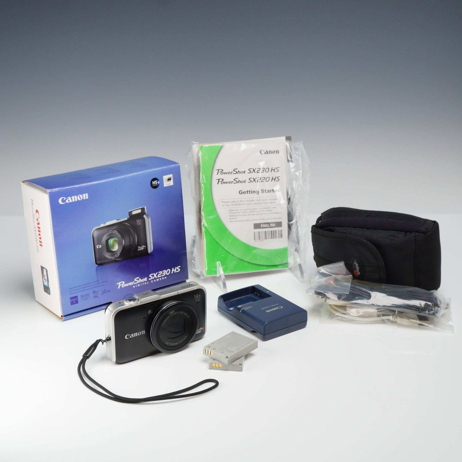 2pc Canon PowerShot SX230 HS Digital Camera with Accessories in Original Box and Lowepro Case (1 of 4)