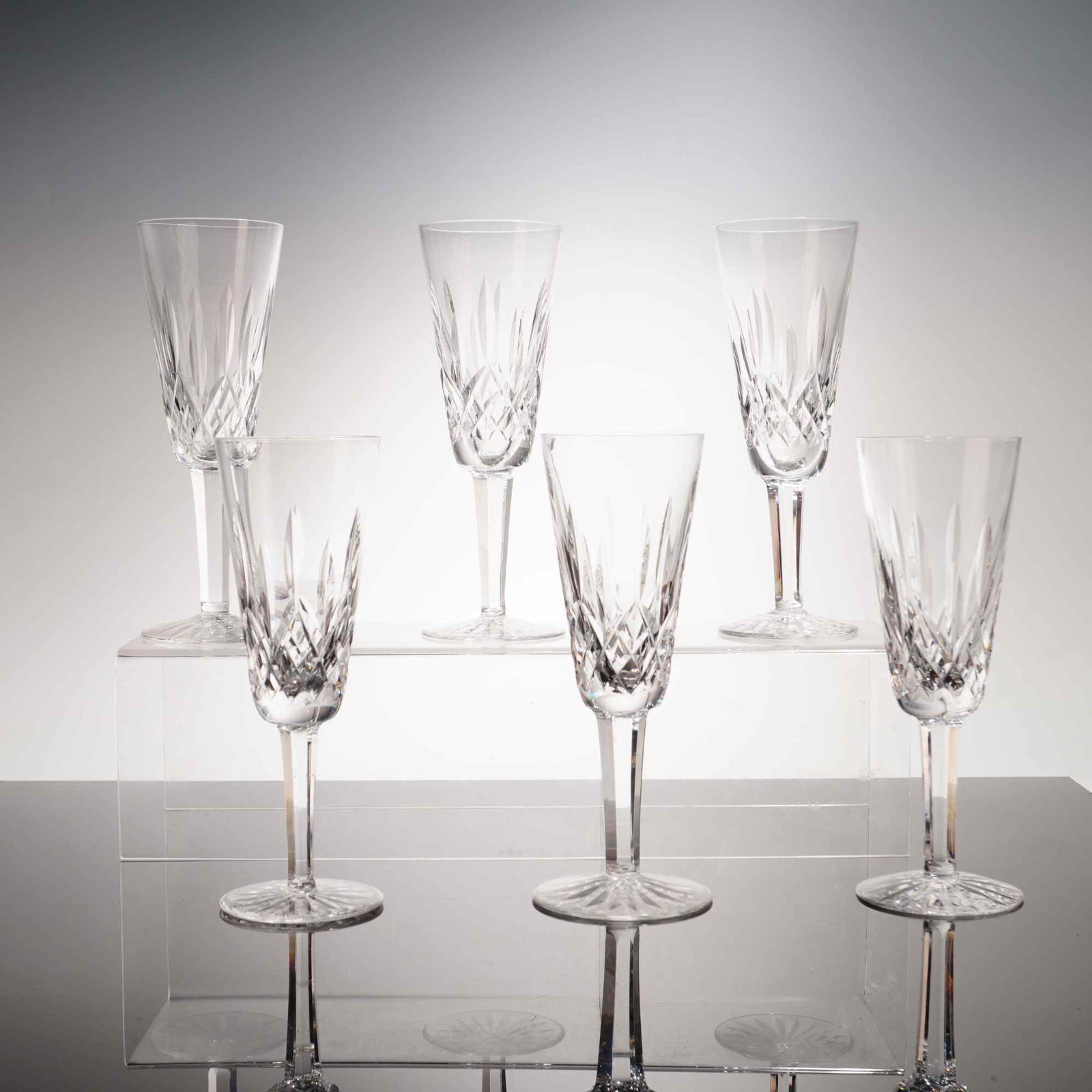 6pc Waterford Crystal Champagne Flutes, Lismore (1 of 4)