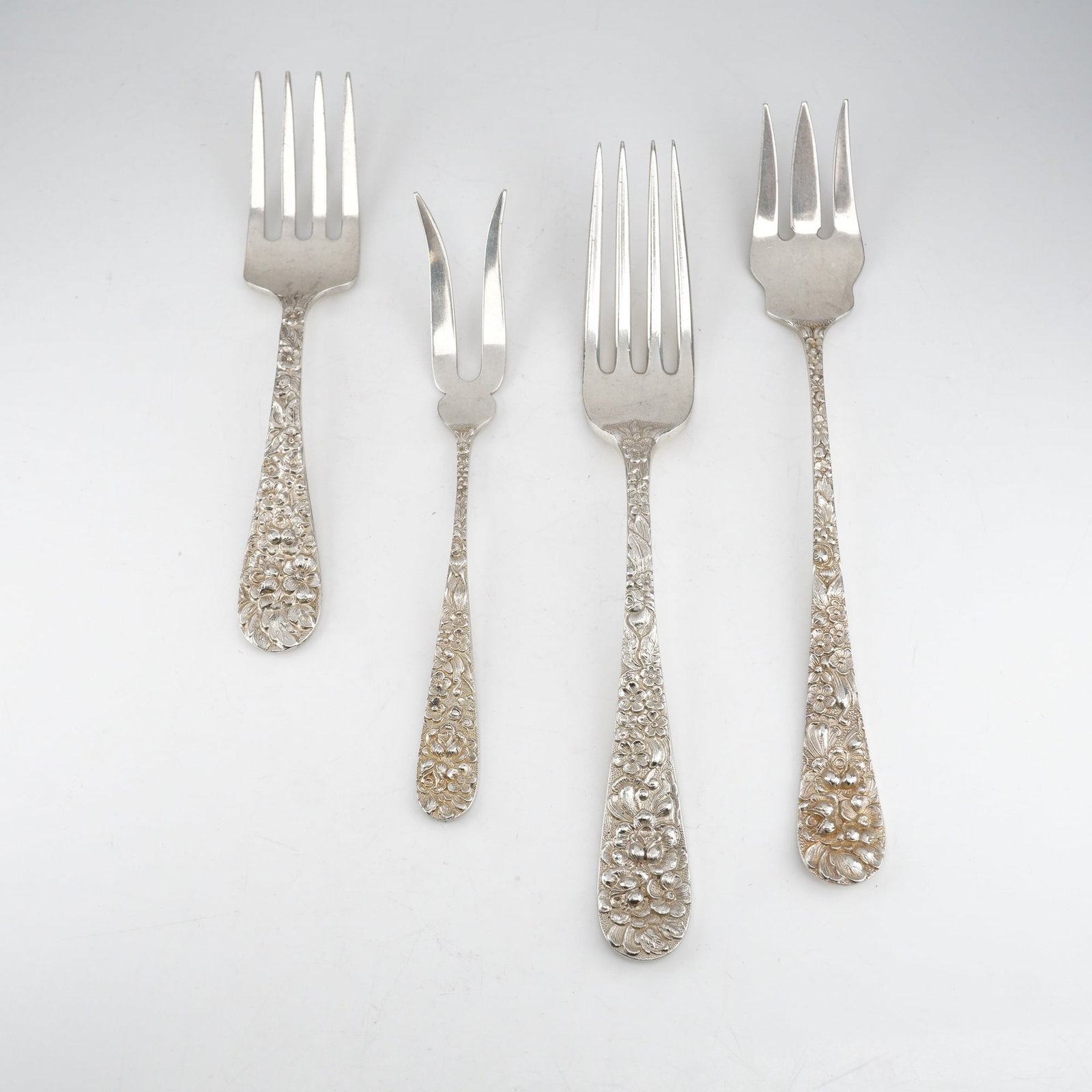 4pc Kirk Stieff Sterling Silver Forks, Stieff Rose (1 of 4)