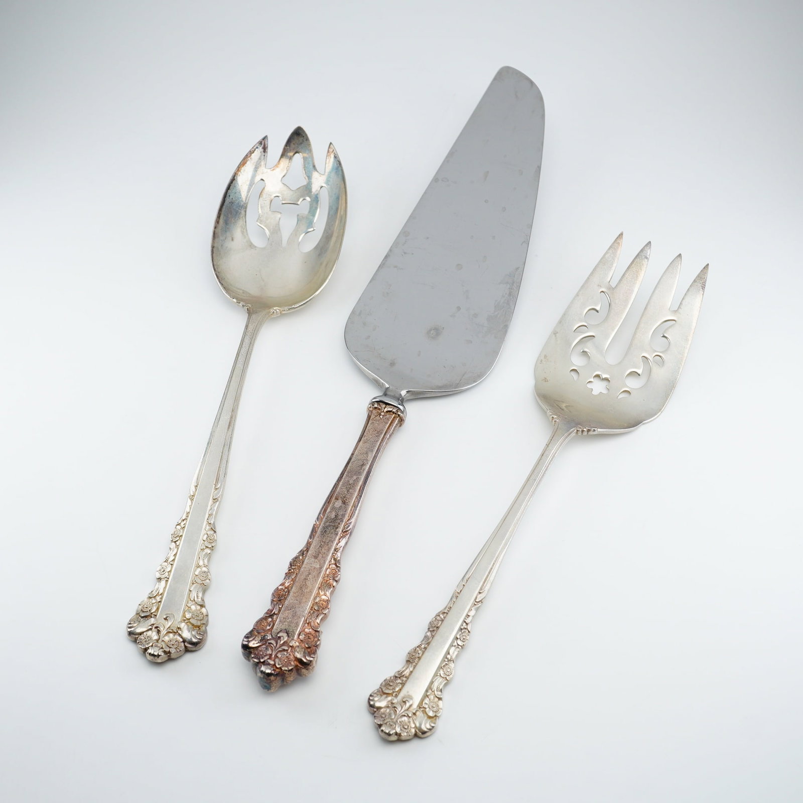 3pc Lunt Sterling Silver and Stainless Steel Serving Utensils, Belle Meade (1 of 4)