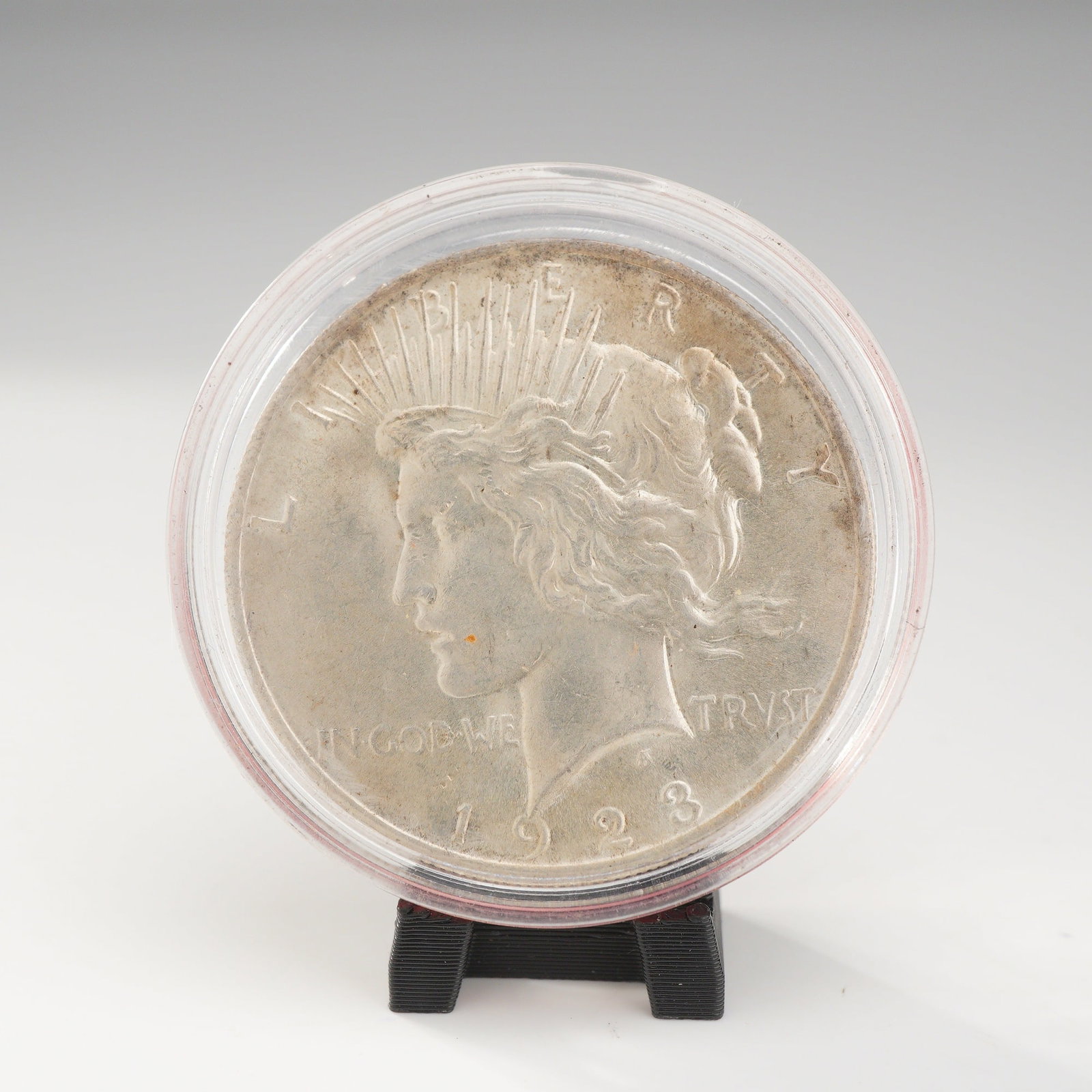 1923 US One Dollar Silver Peace Dollar Coin, Circulated (1 of 2)