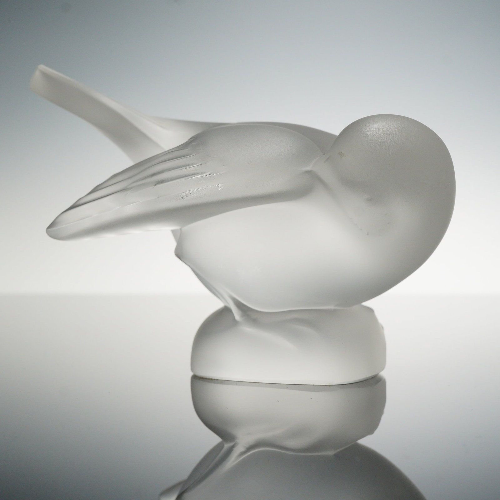 Lalique France Frosted Crystal Figurine, Sparrow (1 of 3)