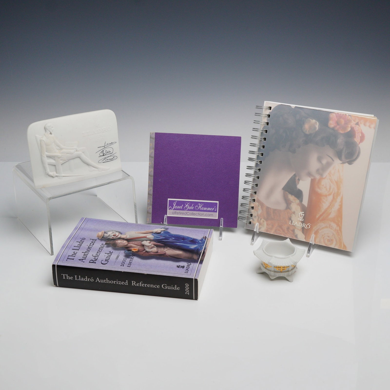 Lot of Five Lladro Branded Items including Candle Holder and Reference Guide (1 of 6)