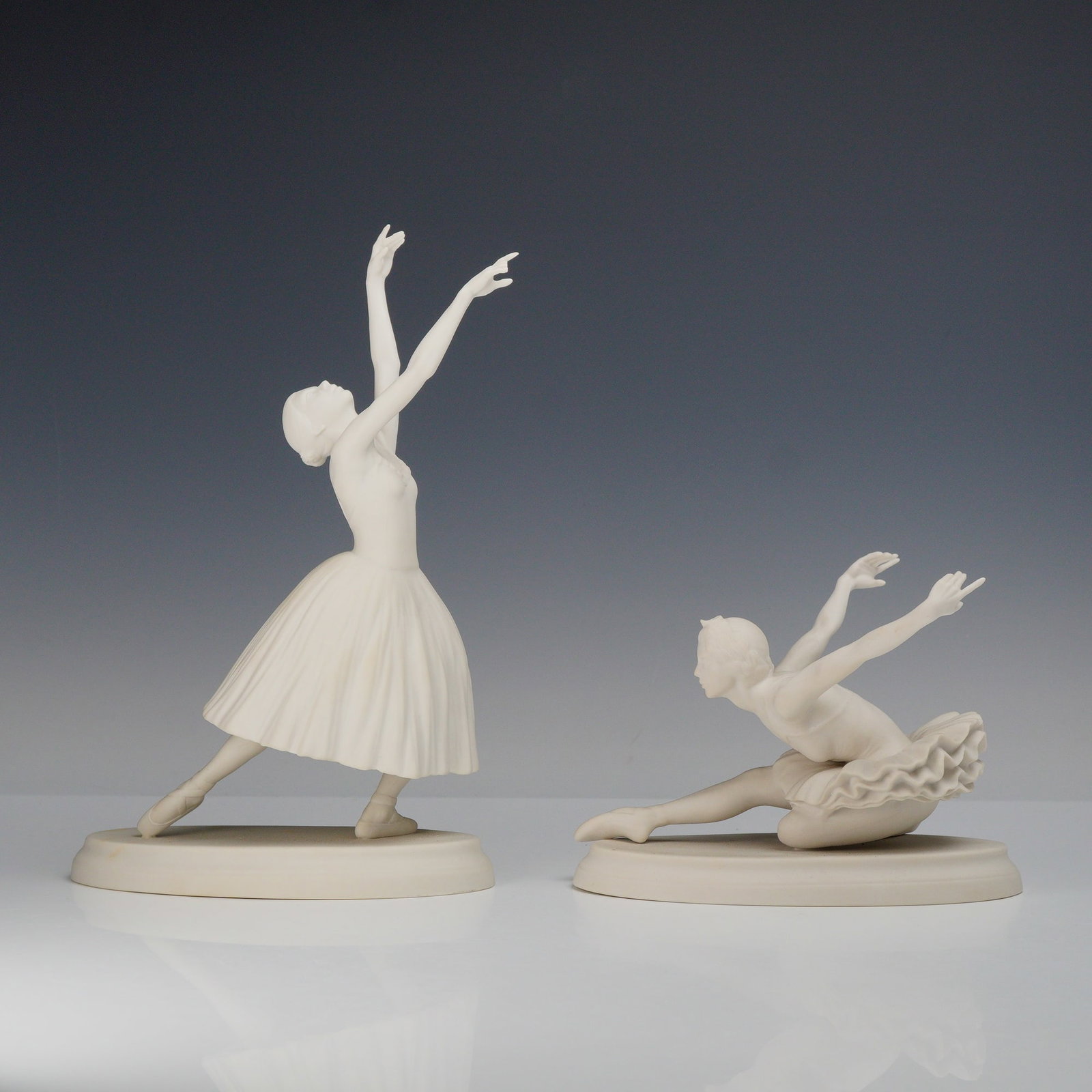Two Boehm Bisque Porcelain Ballerina Classic Moments Figurines, Swan Lake and Giselle (1 of 3)