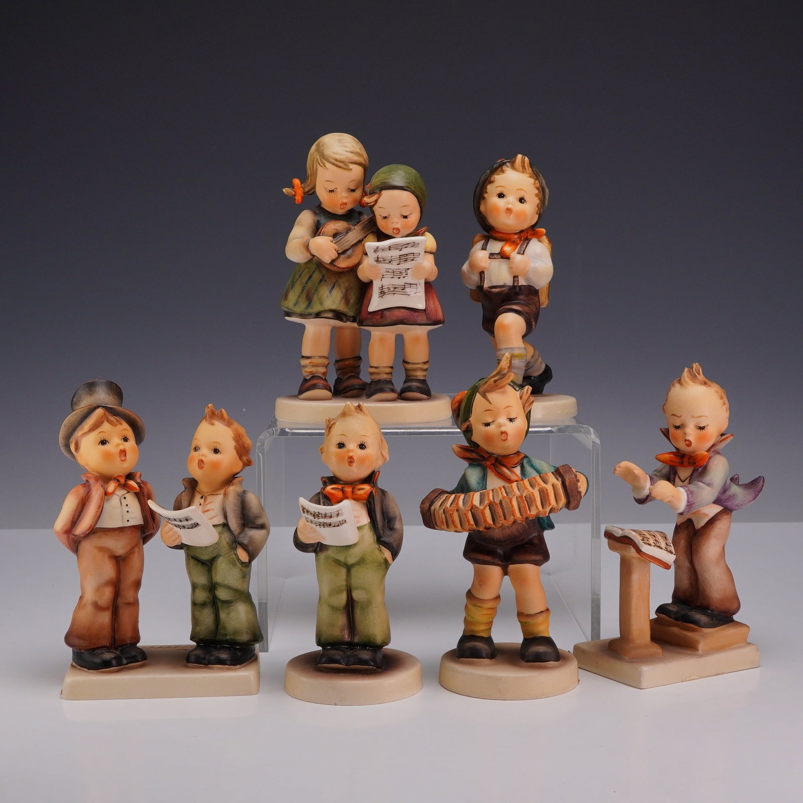 6pc Goebel M.I. Hummel Porcelain Musical and School Figurine Collection (1 of 3)