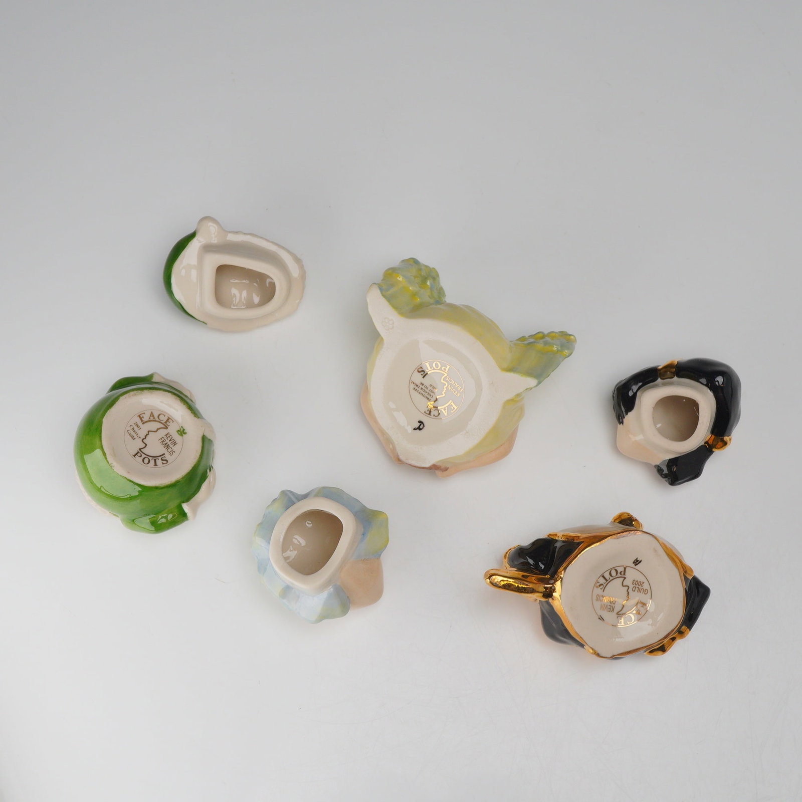 3pc Kevin Francis Face Pots, Including Prototype - 3