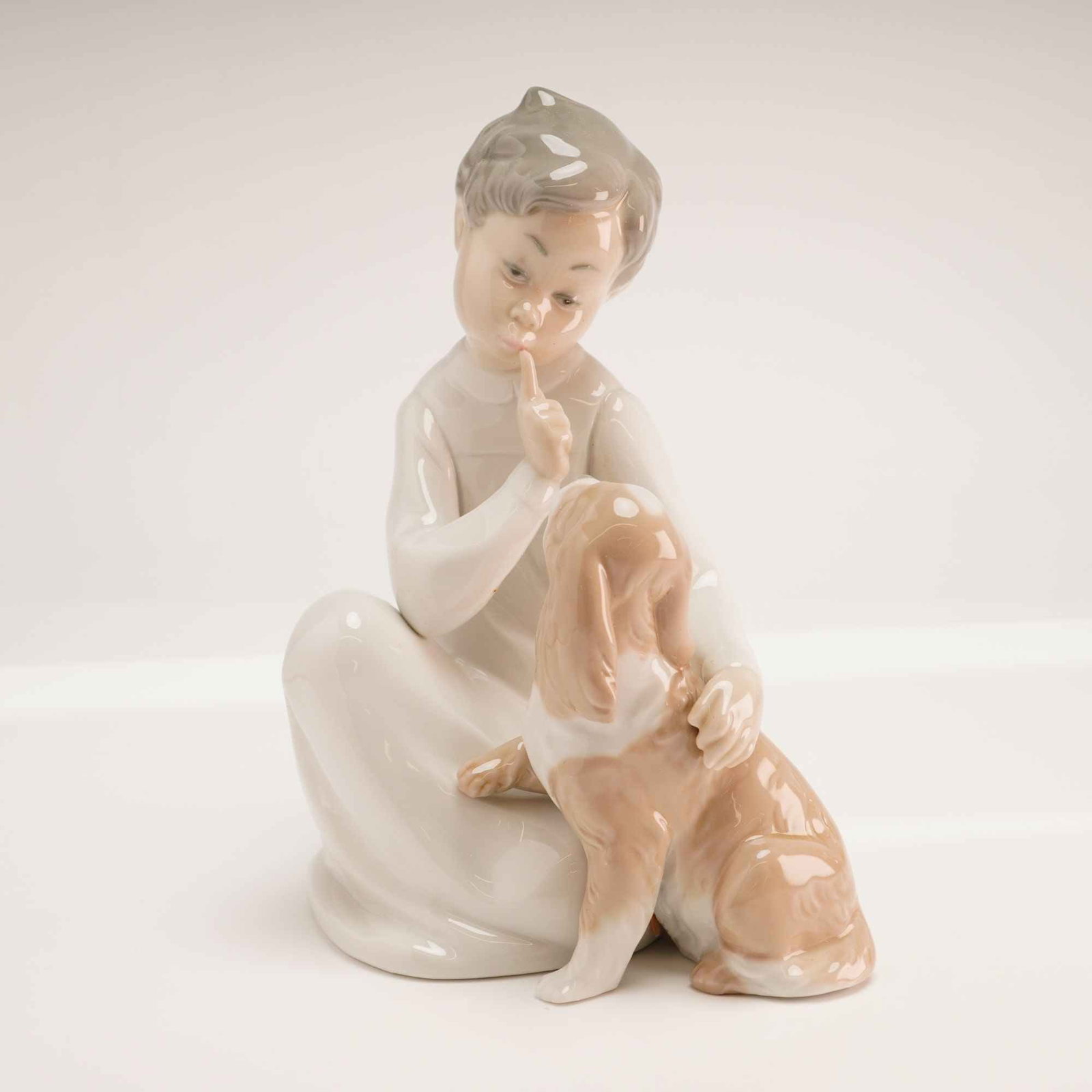Lladro Porcelain Figurine Boy with Dog Model 1004522 with Box (1 of 4)