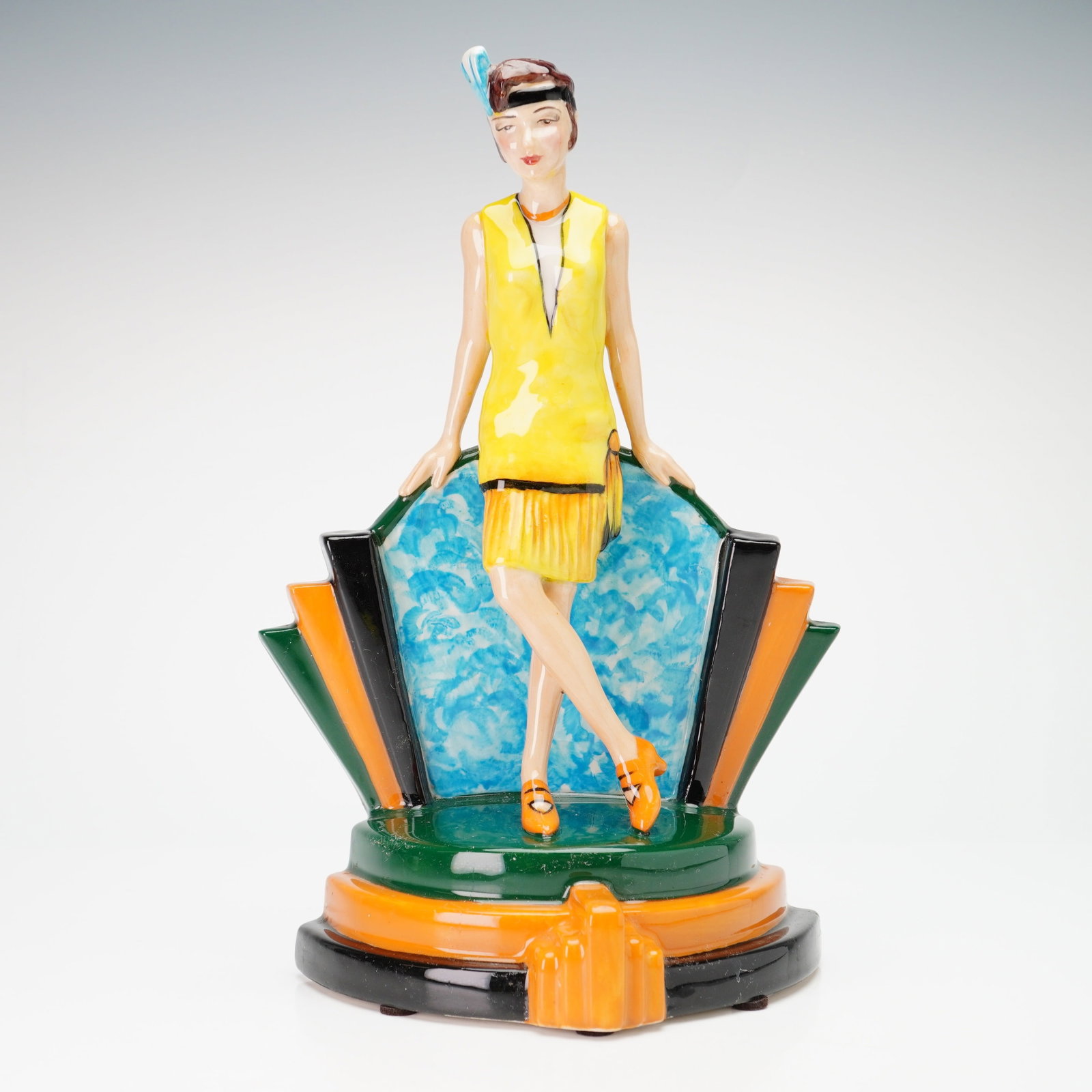 Kevin Francis Peggy Davies Ceramics Figurine, Hullabalu-Lu, First in the Ritzy Girl Series: This hand-painted glazed ceramic figurine, titled Hullabalu-Lu, is identified as the first release in the Ritzy Girl Series by Kevin Francis. Produced by Peggy Davies Ceramics in Staffordshire, Englan