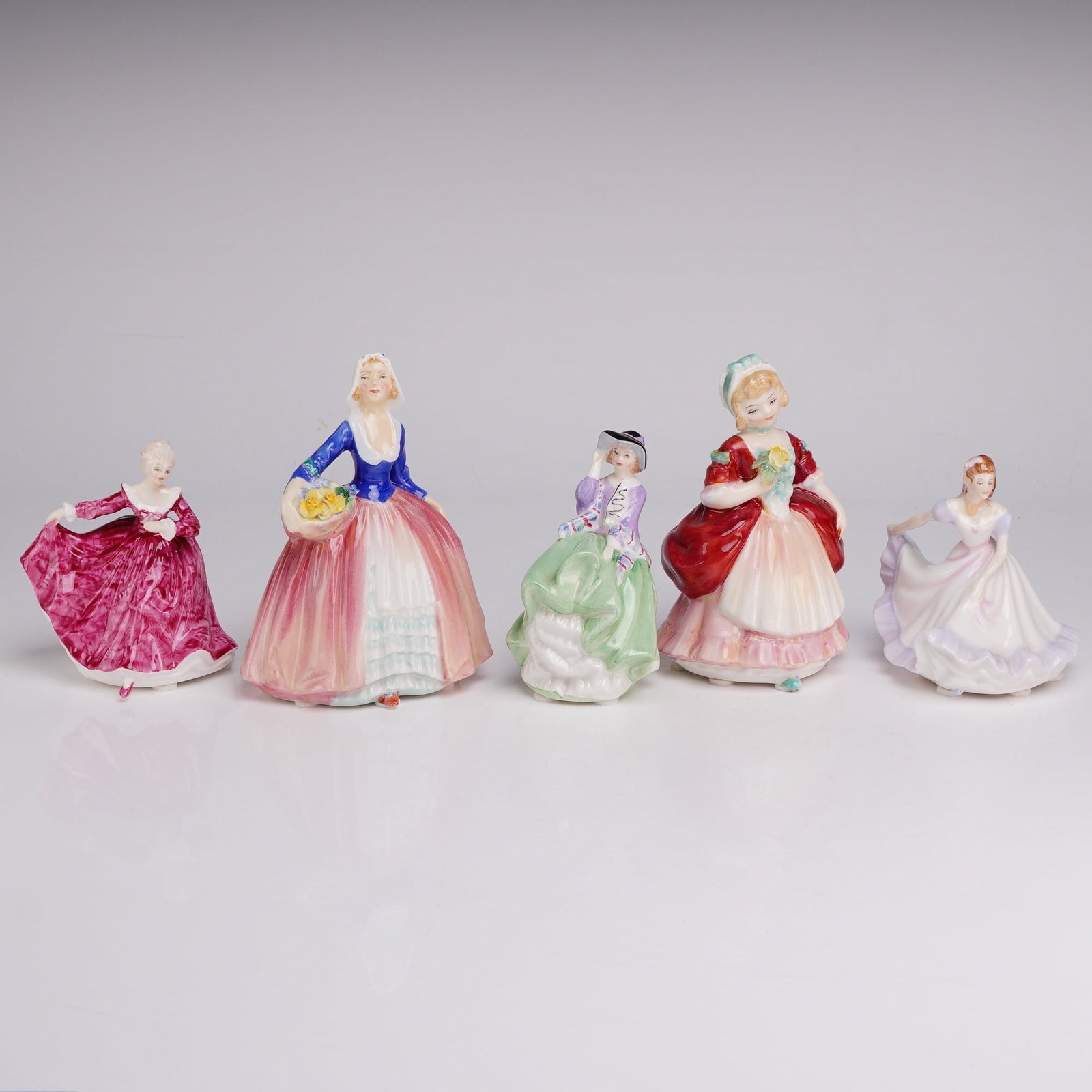 Collection of Five Royal Doulton Figurines including Miniatures (1 of 3)