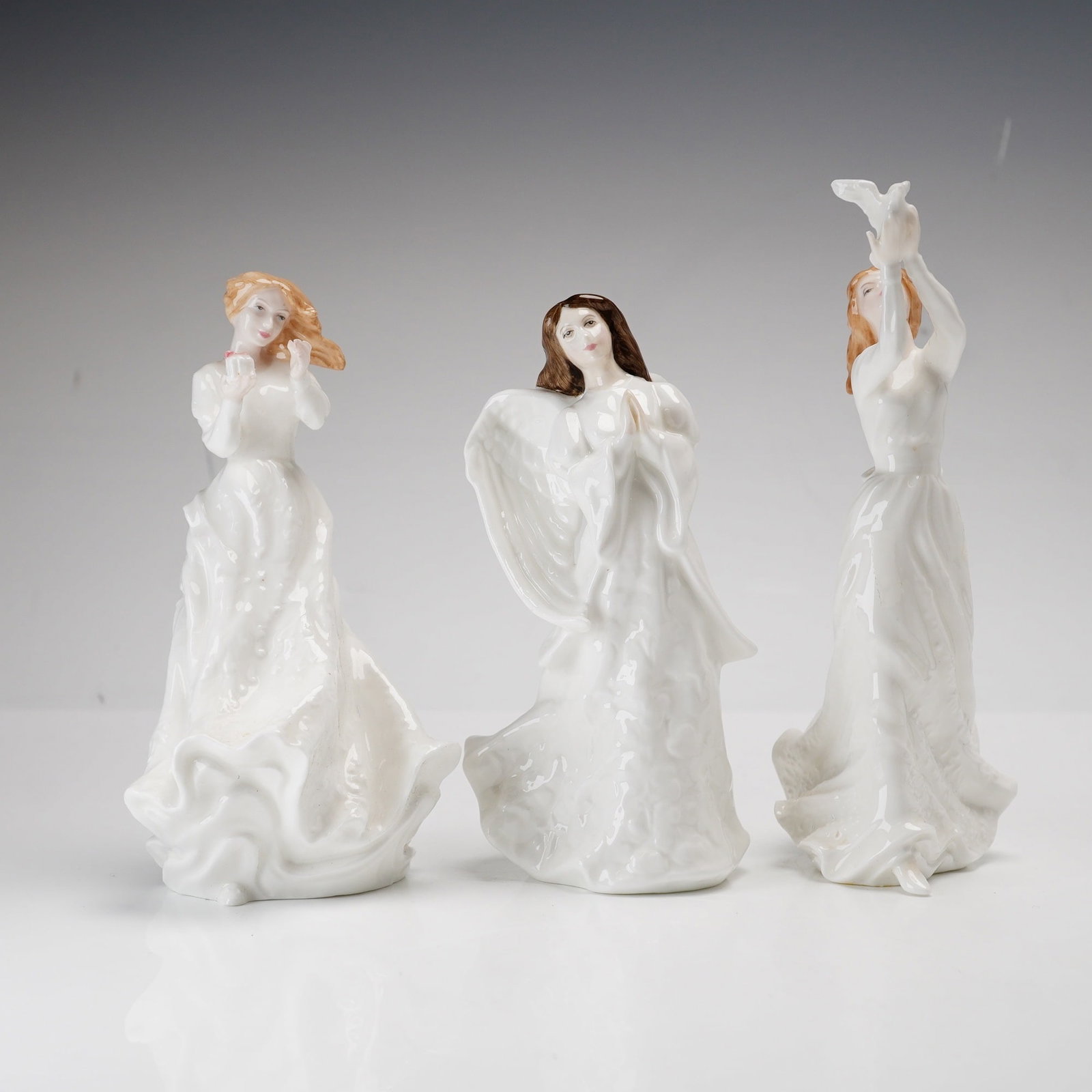 Three Royal Doulton Sentiments Figurines- HN3124, 3390 and 3733 (1 of 3)