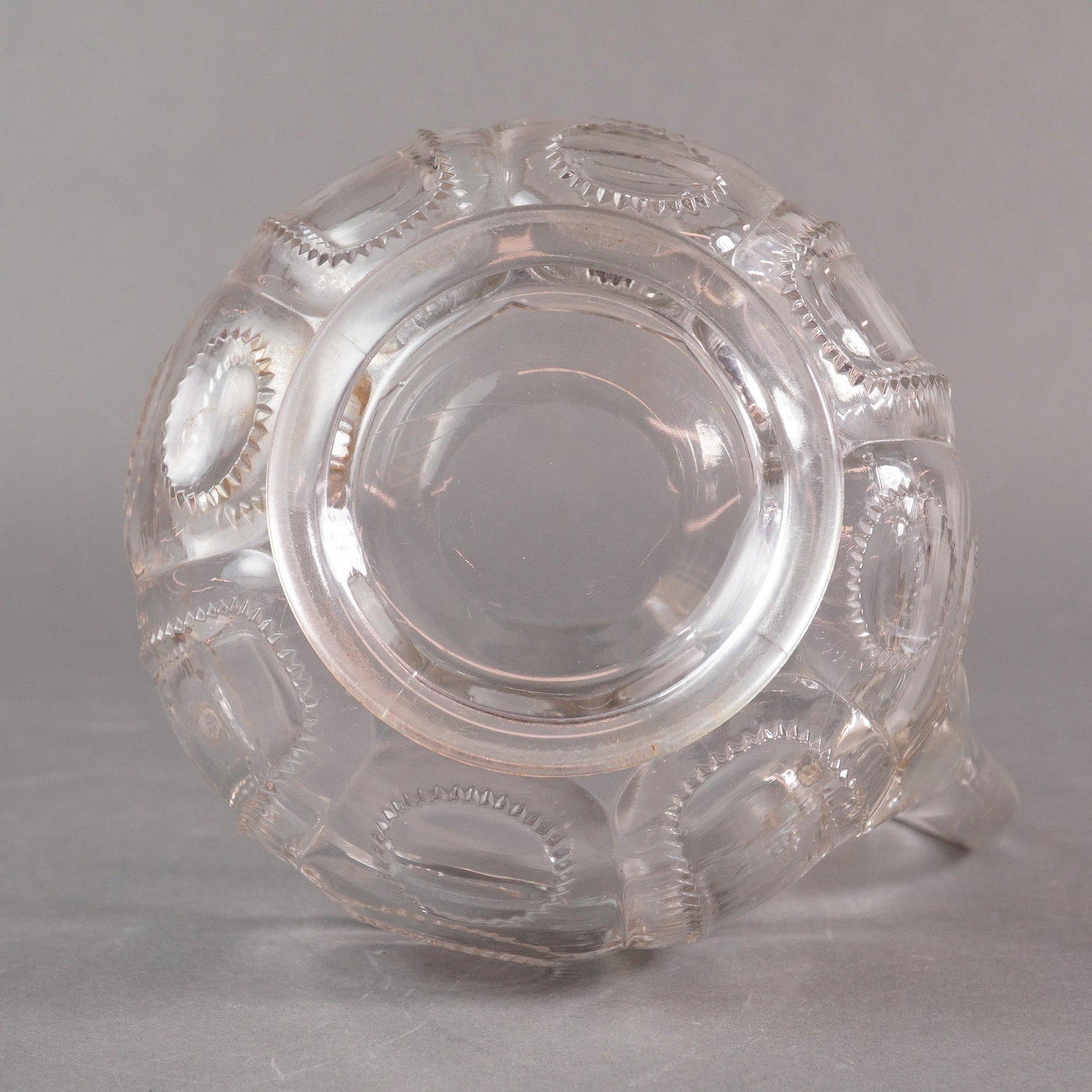 An Early American Pressed Glass (EAPG) Clear Medallion Pattern Pitcher - 4