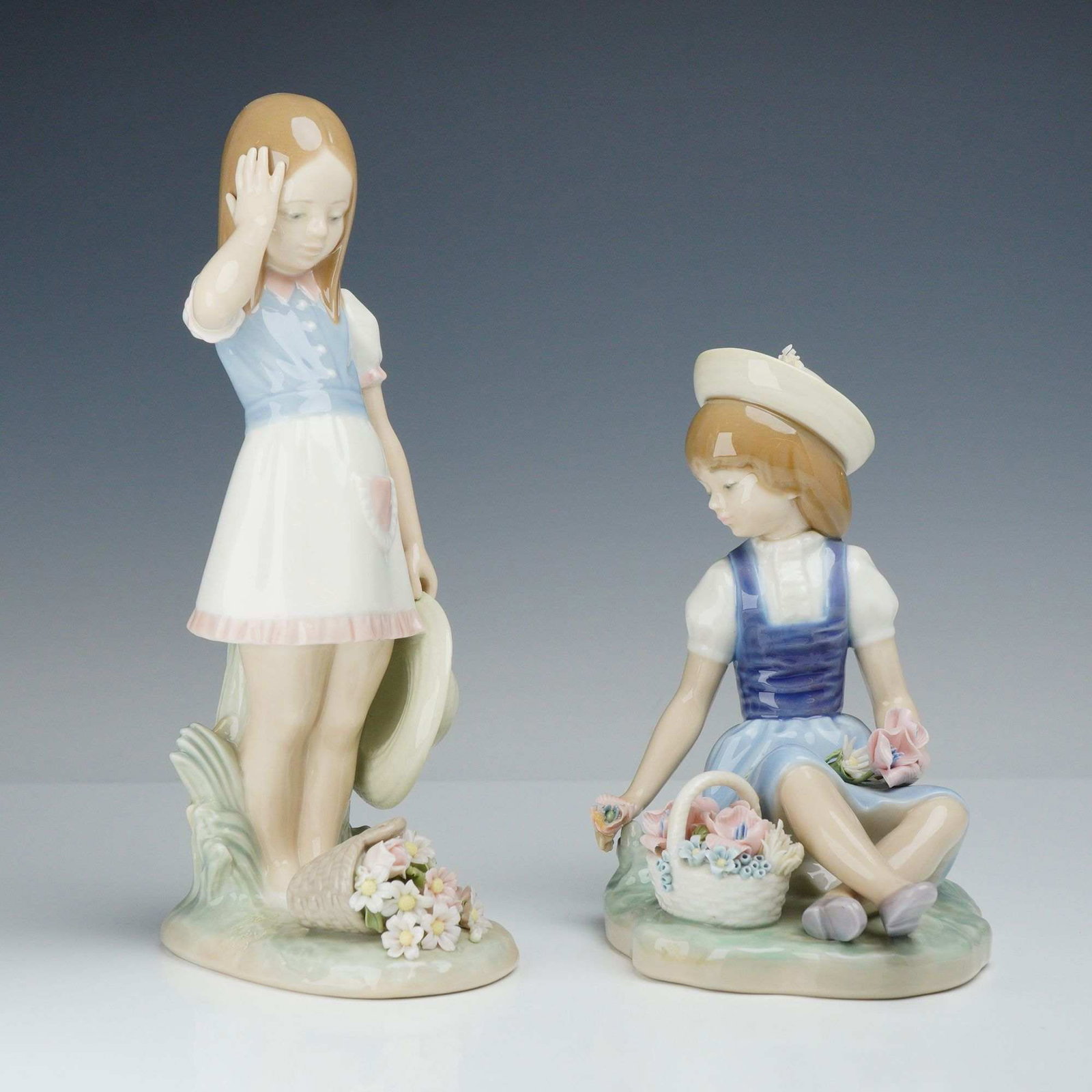 2pc Lladro Porcelain Figurines, My Goodness and Picking Flowers (1 of 4)