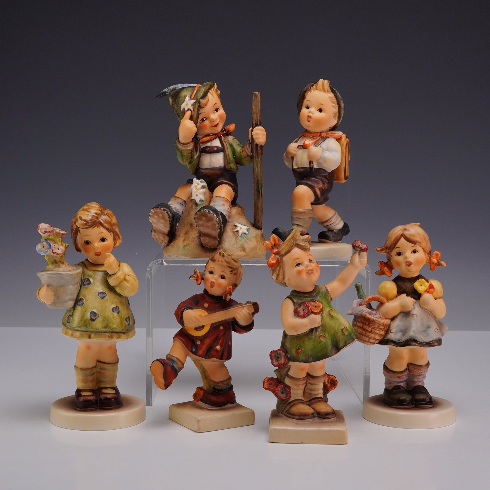 6pc Goebel M.I. Hummel Hand-Painted Porcelain Figurines (1 of 3)