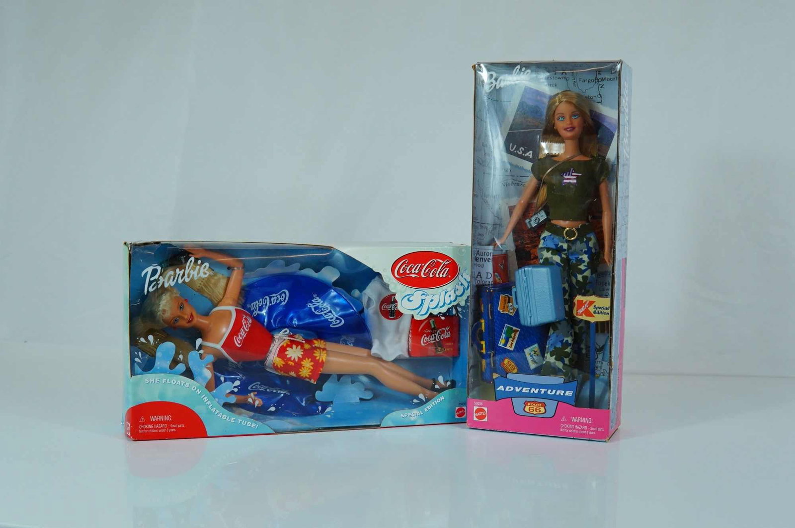 A Pair of Mattel Barbie Special Edition Dolls, Coca-Cola Splash and Adventure Route 66, 11.5 Inches (1 of 3)