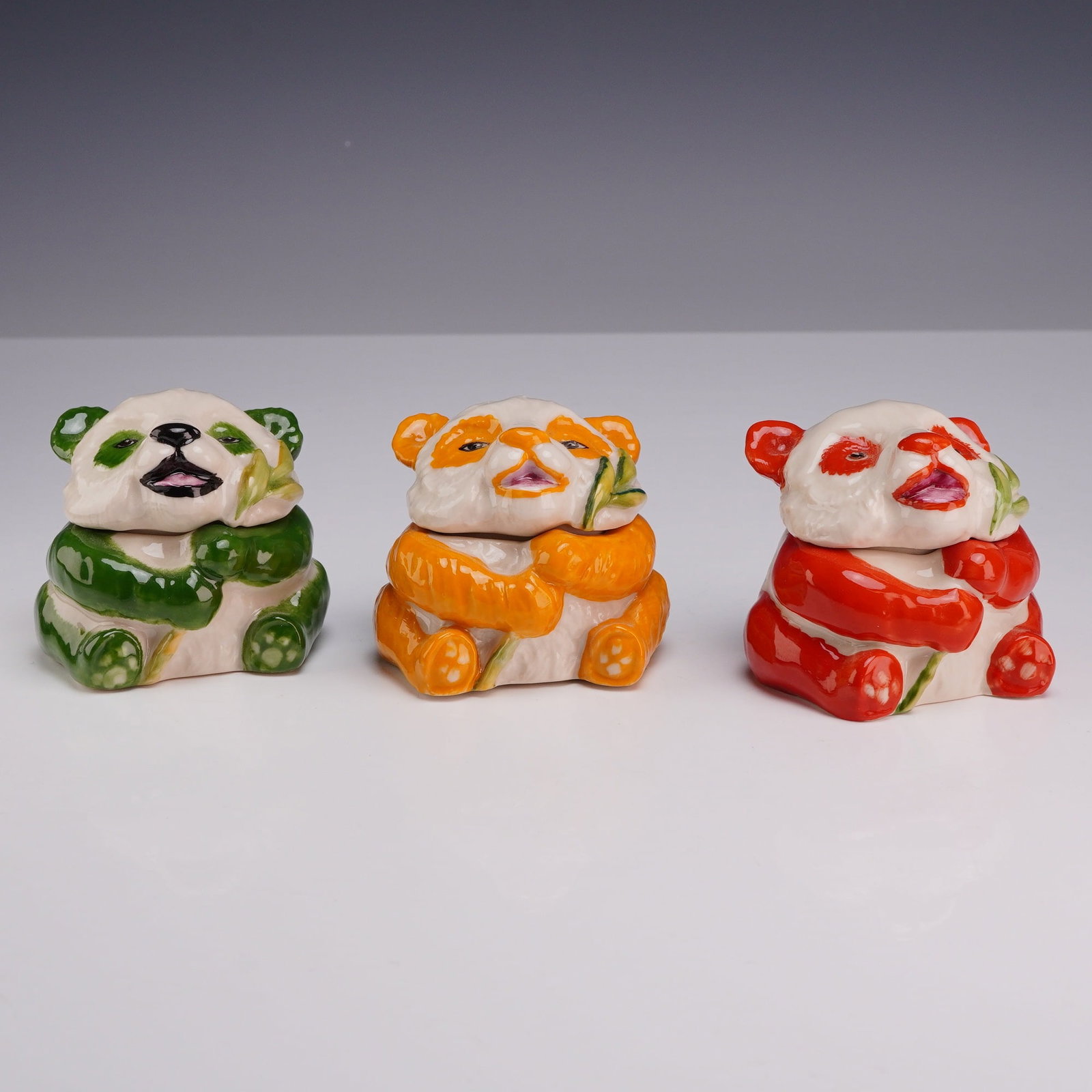 Trio of Kevin Francis Face Pots Pandas including Prototype and Artist Edition (1 of 5)