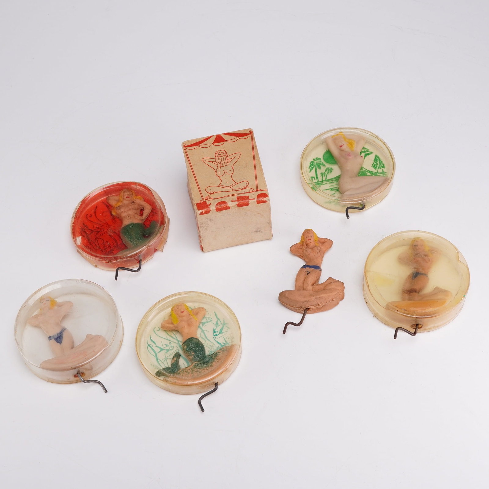 7pc Mid-Century Gay Style Novelty Mechanical Wiggle Figures with Original Box (1 of 3)