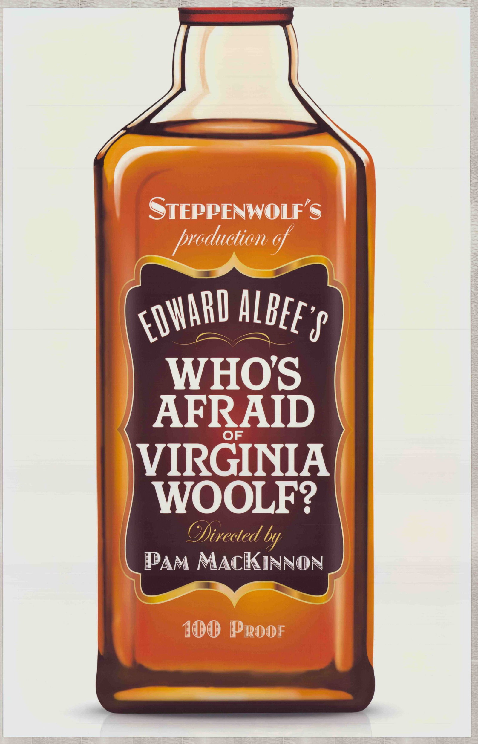 Steppenwolf's Who's Afraid of Virginia Woolf?, Original Broadway Window Card Poster: This is an original promotional window card poster for the Steppenwolf Theatre Company production of Edward Albee's Who's Afraid of Virginia Woolf? Directed by Pam MacKinnon, this production originate