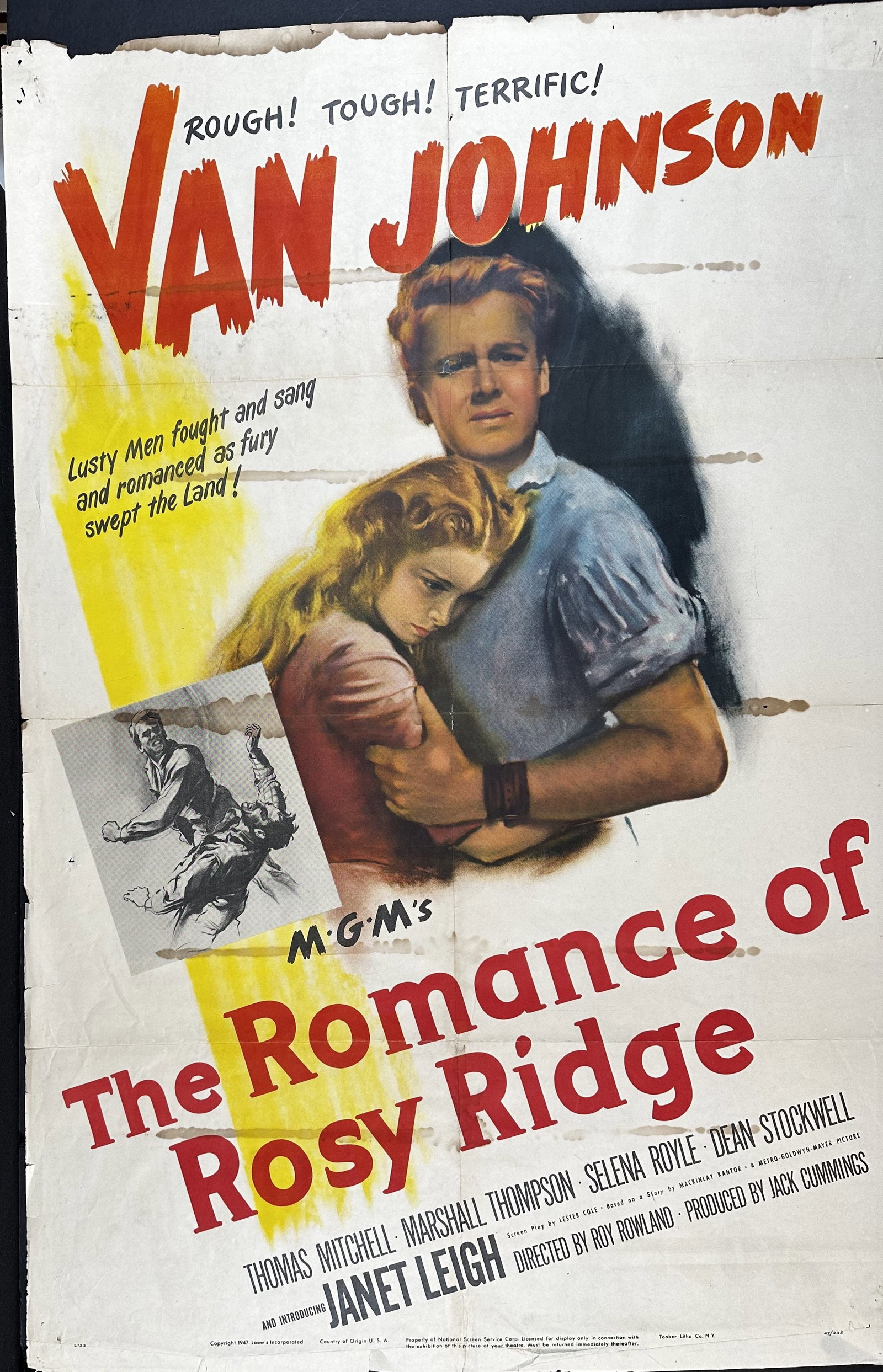 The Romance of Rosy Ridge Movie Poster: Poster Titled The Romance of Rosy Ridge Movie Poster Not Signed or Numbered. Sight size 27" x 41"