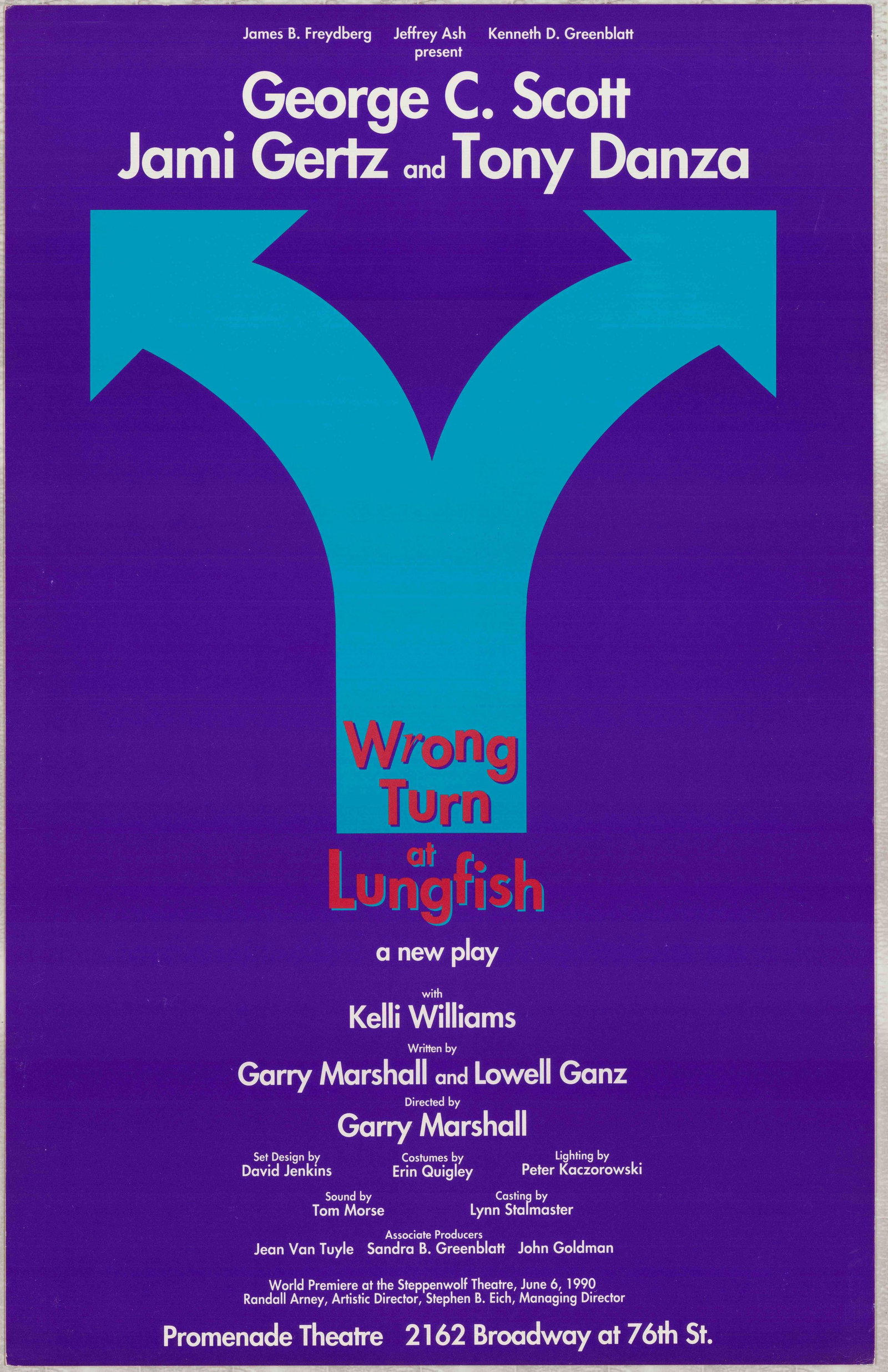 Wrong Turn at Lungfish Original Production Window Card Poster Directed by Garry Marshall (1 of 1)