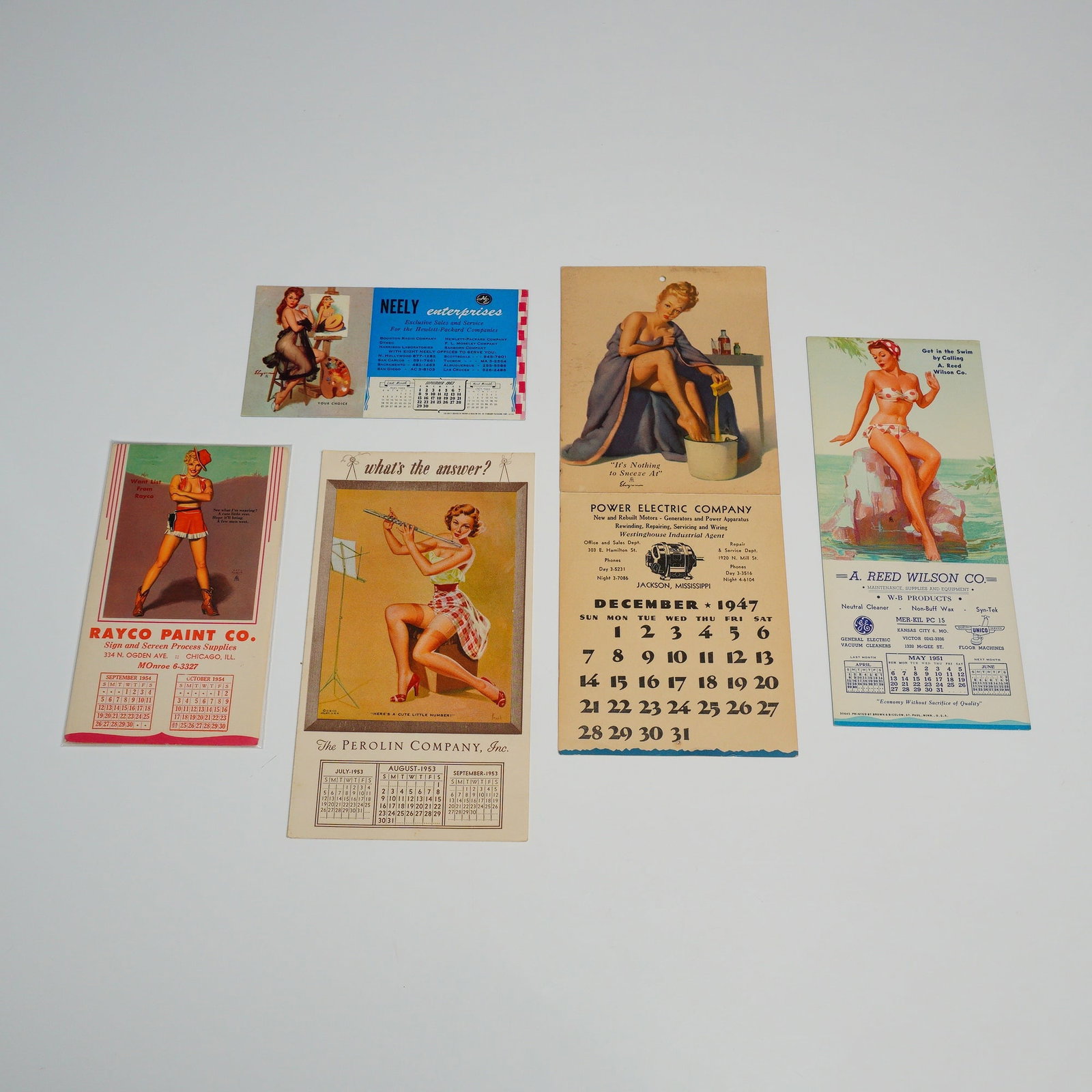 5pc Collection of Vintage Mid-Century Pin-Up Advertising Calendars and Ephemera (1 of 2)