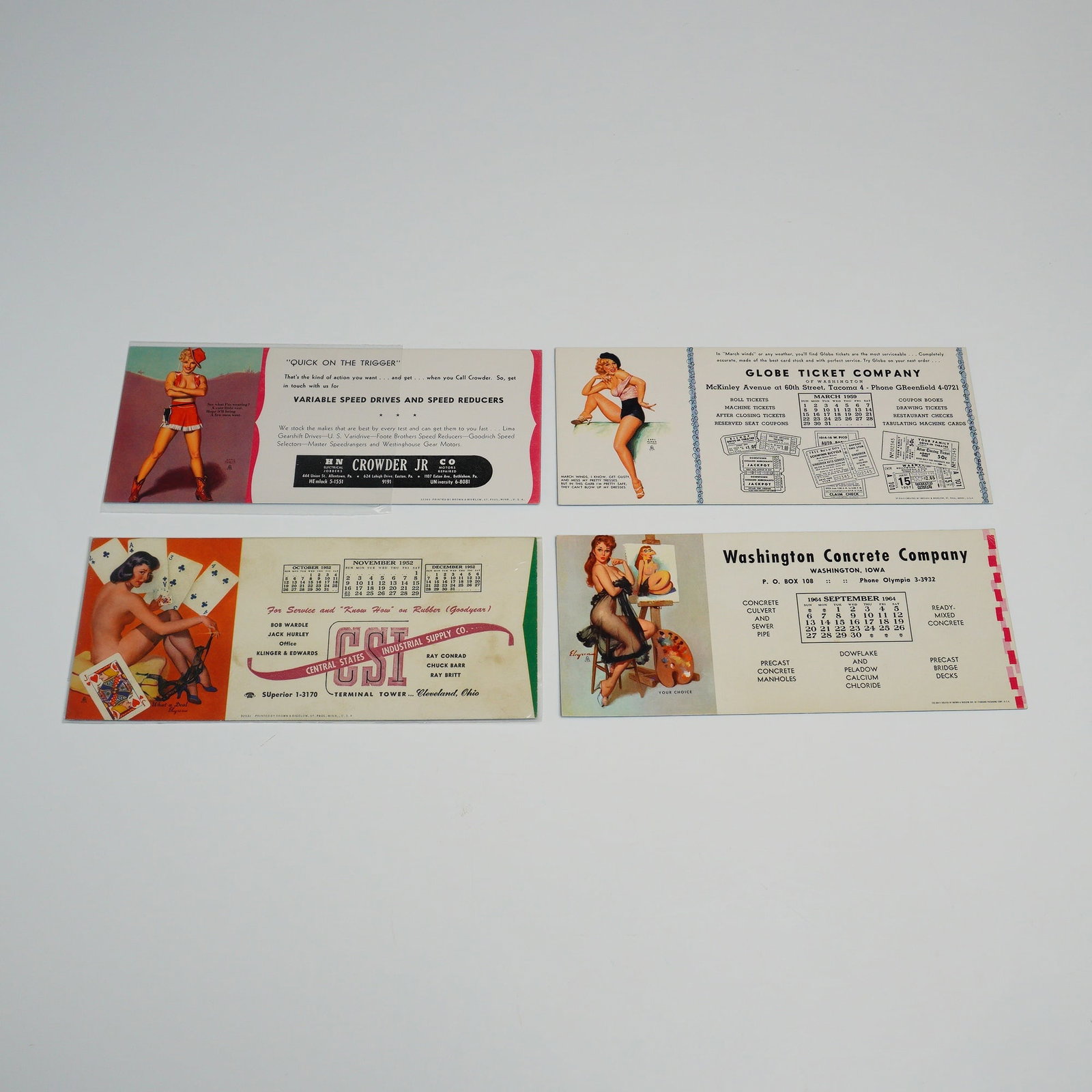 4pc Collection of Vintage Advertising Pin-Up Ink Blotter Ephemera (1 of 2)