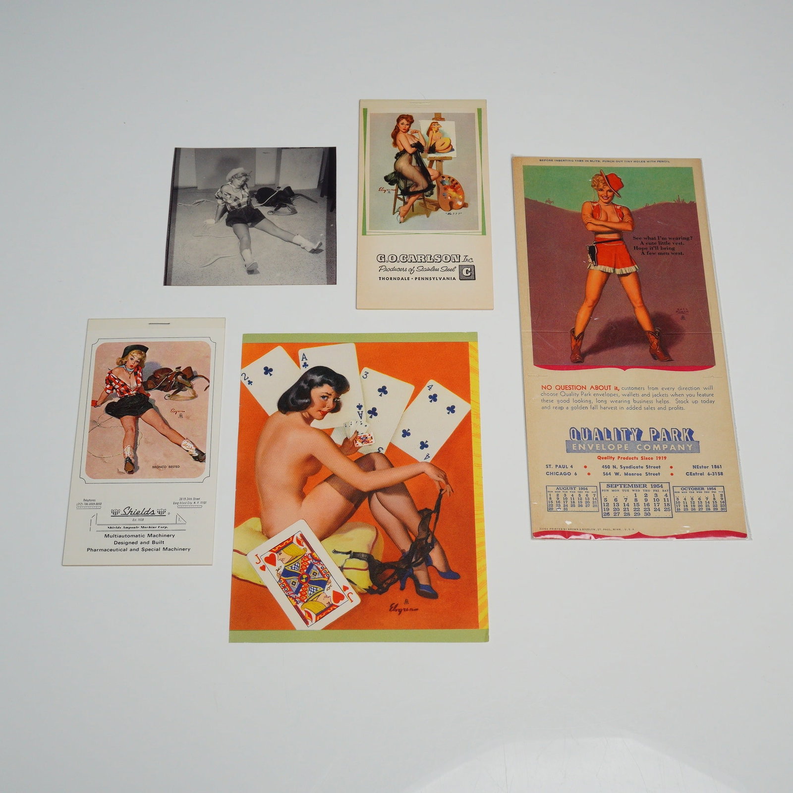 5pc Collection of Vintage Pin-Up Advertising Ephemera and Photography Featuring Gil Elvgren (1 of 3)