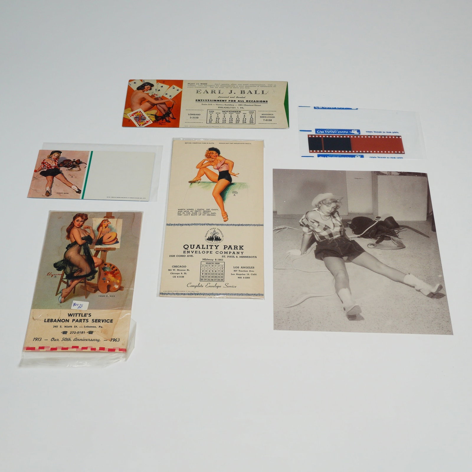 6pc Collection of Mid-Century Pin-Up Advertising Ephemera and Studio Photography (1 of 3)