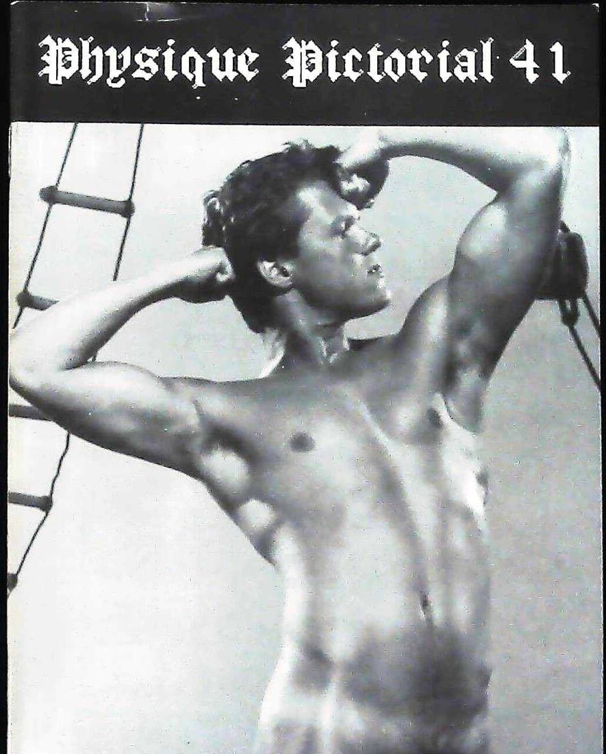 Physique Pictorial Magazine Volume 41: Presented is a classic issue of Physique Pictorial, featuring black-and-white photography characteristic of Bob Mizers long-running publication. The imagery focuses on athletic male models posed in ti