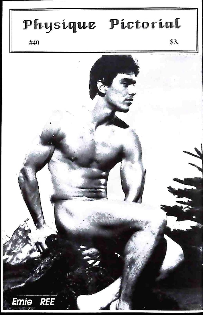 Physique Pictorial Magazine, Volume 40: Vintage issue of Physique Pictorial, a cornerstone publication of the physique magazine movement founded in 1951 by photographer Bob Mizer. Front cover presents Jerry Suter with back cover featuring E