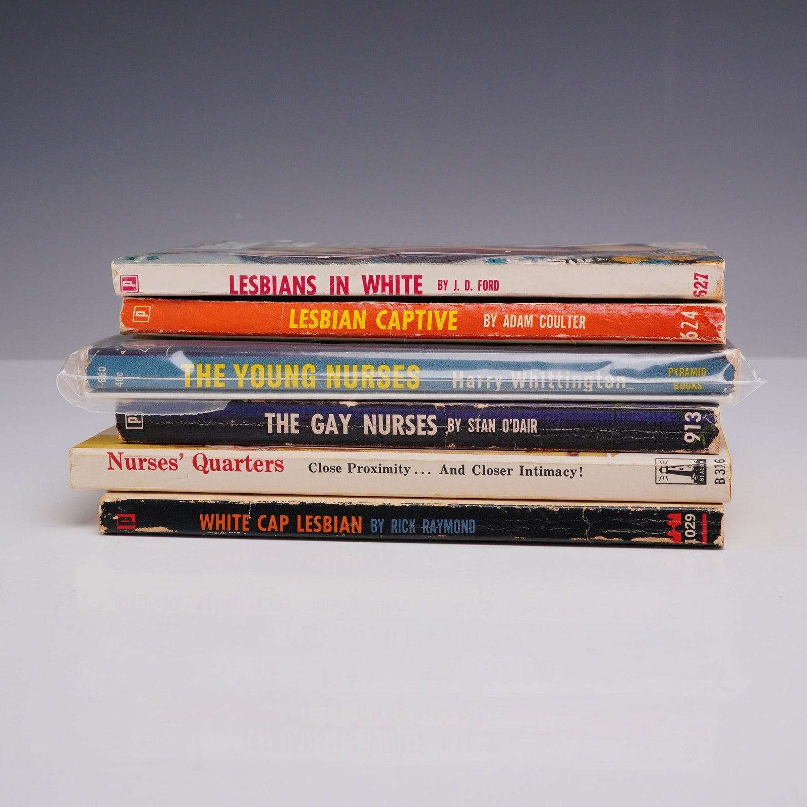 6pc Vintage Lesbian Pulp Fiction Books, Nurse Theme. Mid-20th Century. (1 of 4)