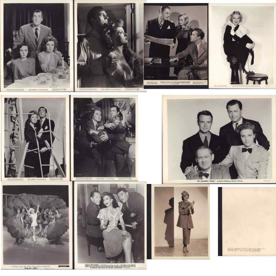 10pc Black and White Movie Star Publicity Photos c. 1940 (1 of 8)