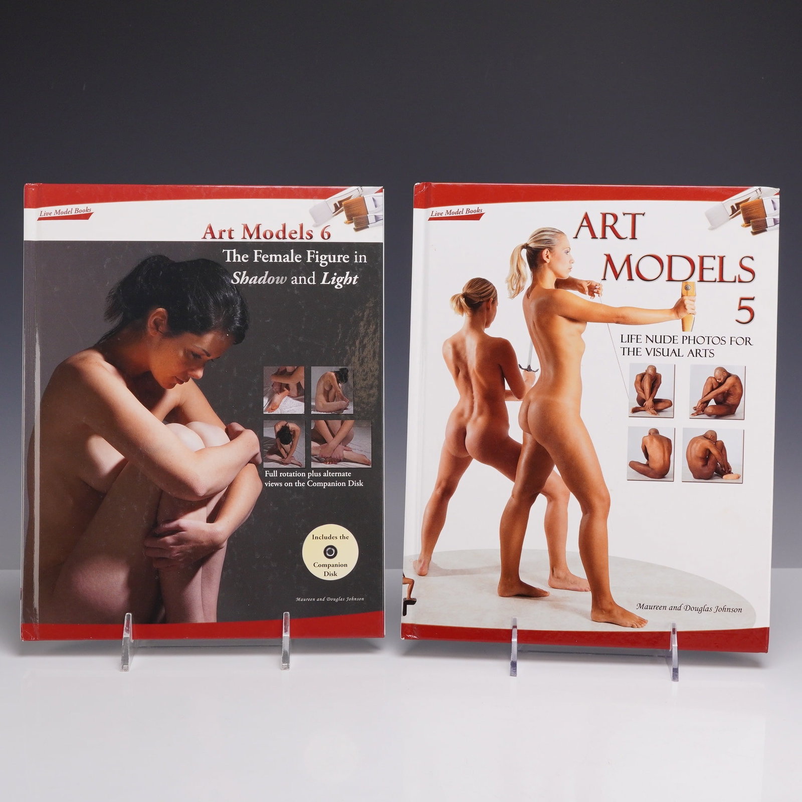 2pc Volumes: Art Models 5 and Art Models 6: This lot comprises two volumes from the Live Model Books series: Art Models 5: Life Nude Photos for the Visual Arts and Art Models 6: The Female Figure in Shadow and Light. These 2pc live model books