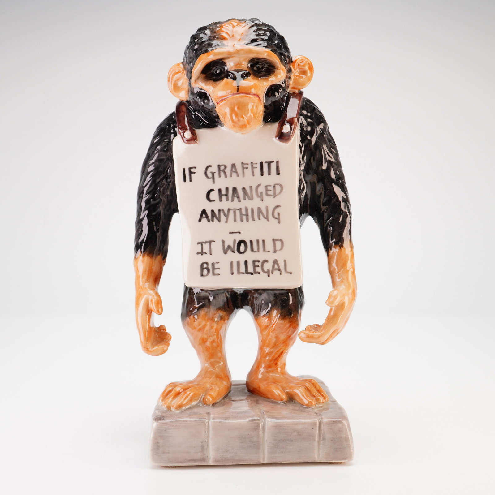 Kevin Francis Ceramics First Edition Banksy Street Art Collection Chimpanzee Figure (1 of 3)