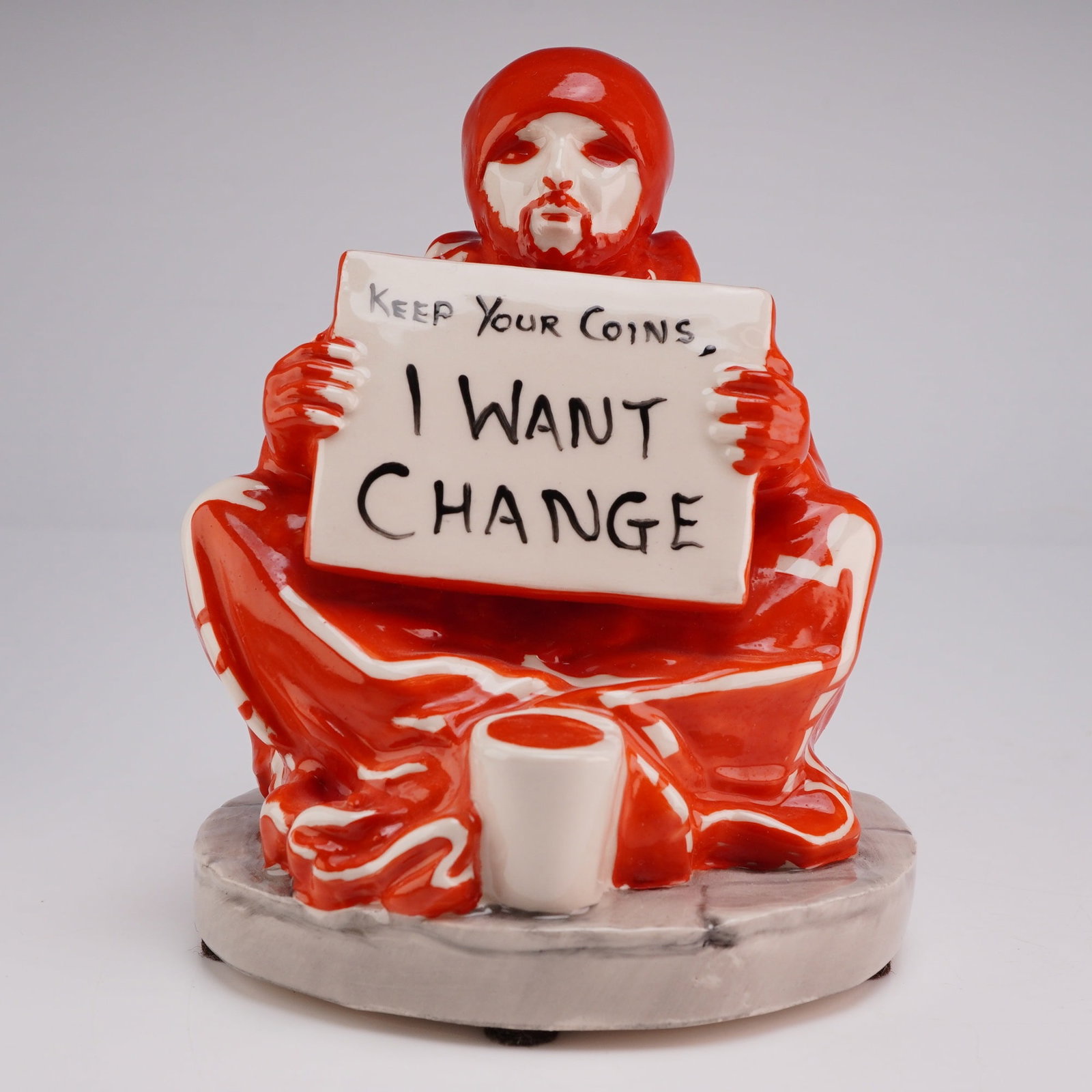 Kevin Francis Ceramics Street Art Collection Artist Copy Banksy Figurine, I Want Change (1 of 3)
